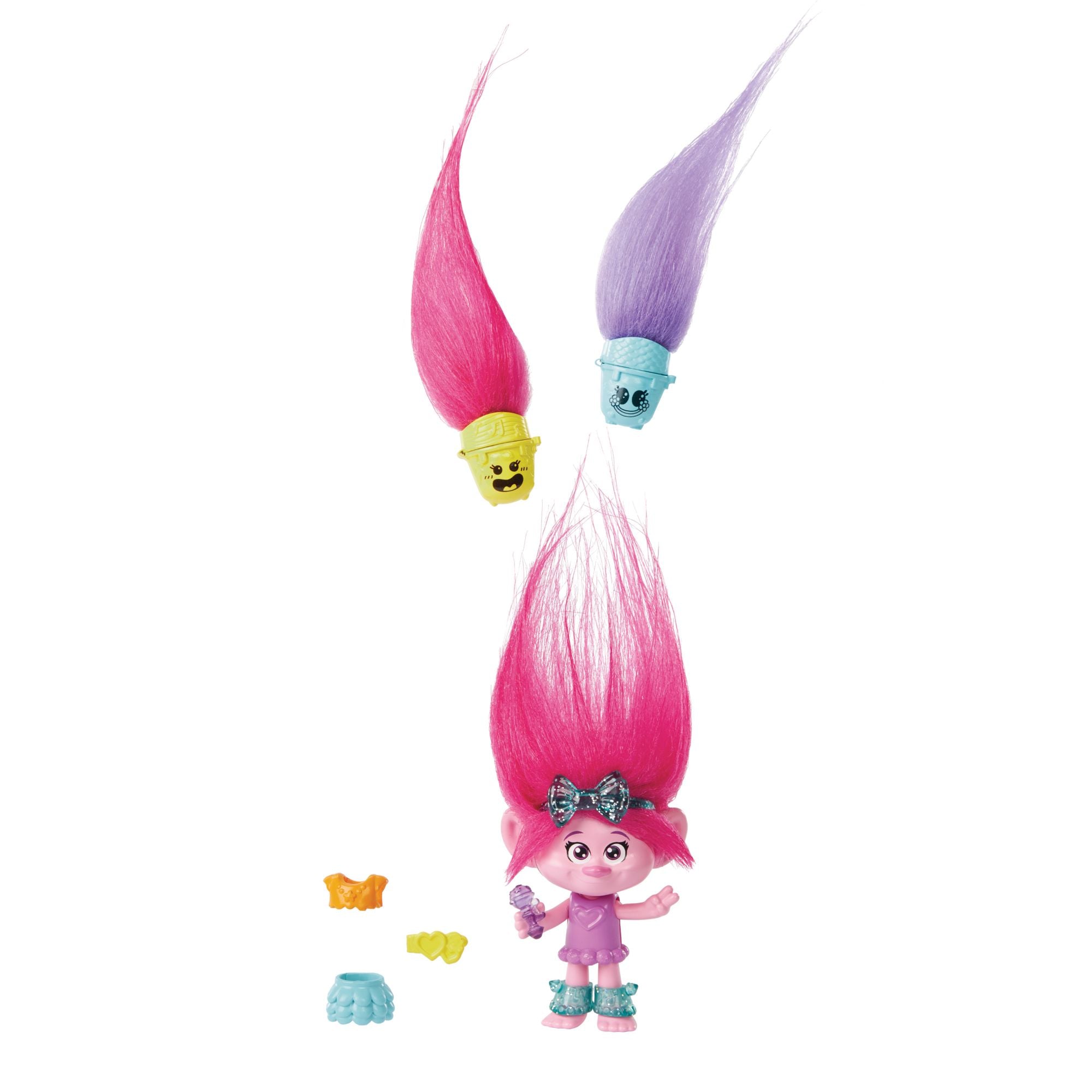 Hot! DreamWorks Trolls 3 Band Together Queen Poppy Hair Pops