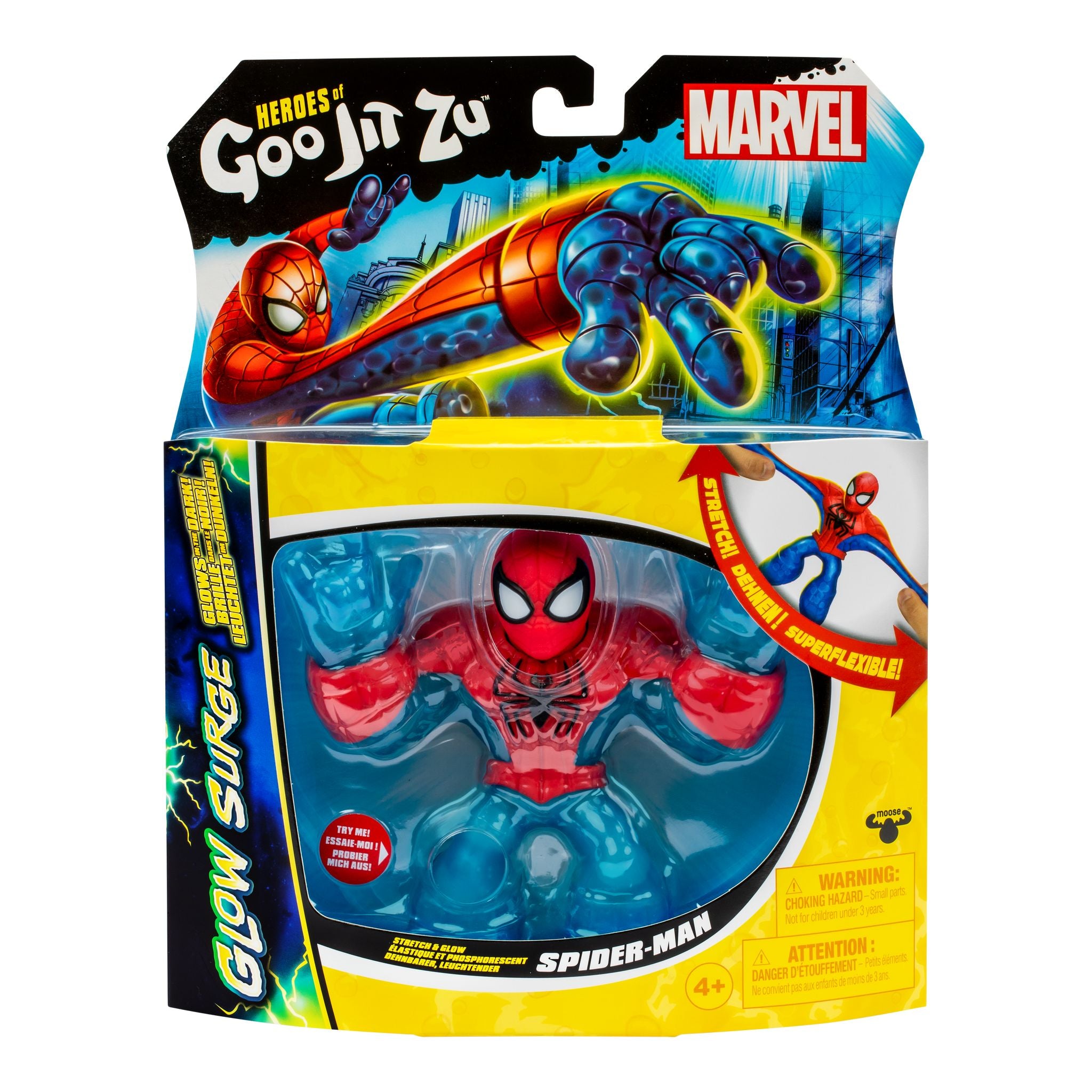Marvel Heroes Of Goo Jit Zu S9 W1 - Glow & Stretch Spider - Man Hero Pack