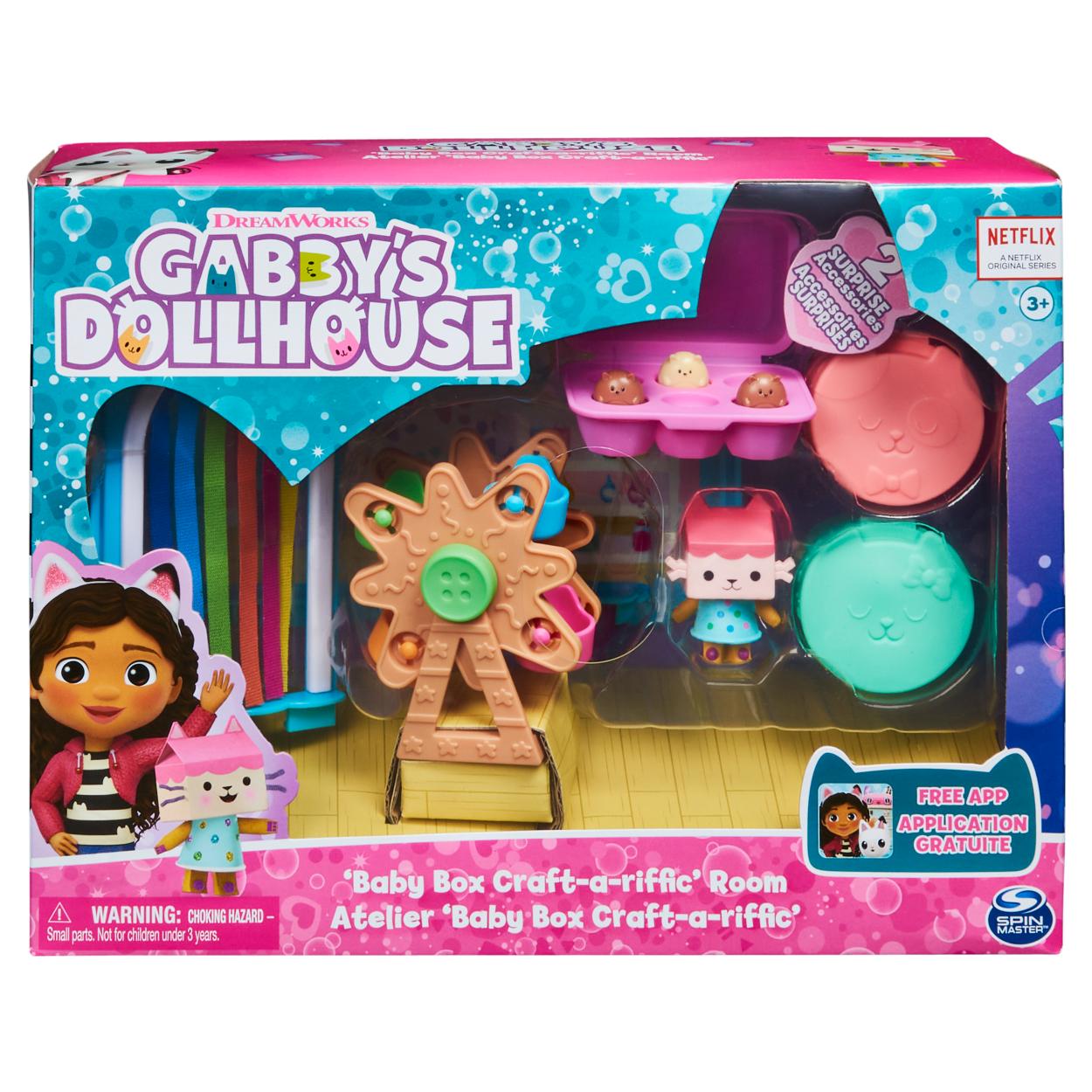 Gabby's Dollhouse Crafty Baby Box Room Playset for Pretend Play