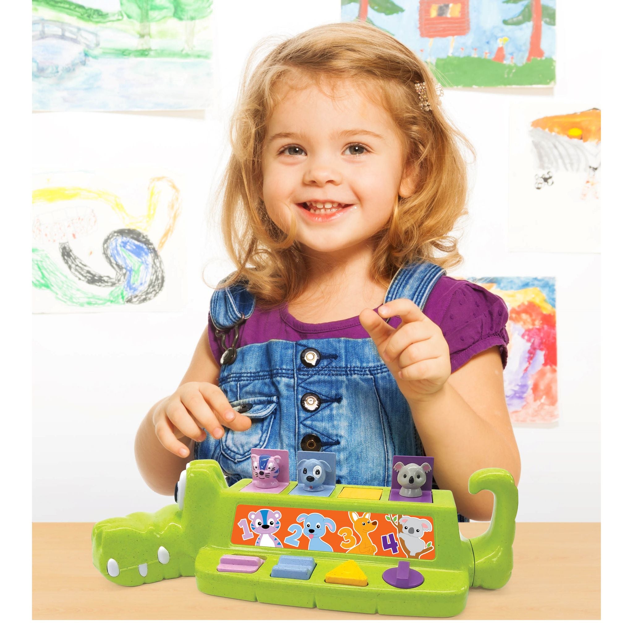 Hot! Roo Crew Eco Wood Crocodile Pop - Up Toy