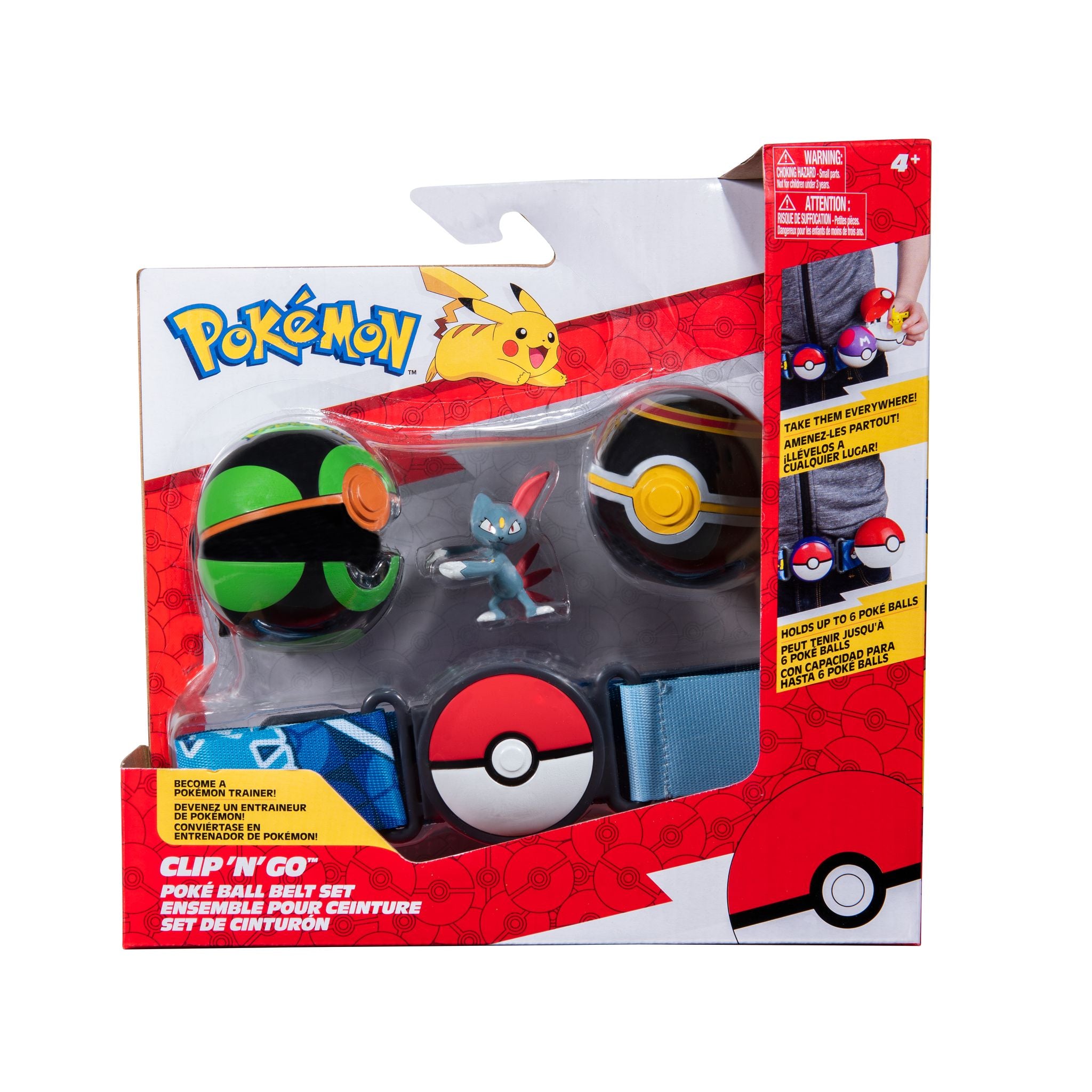 Hot! Pokemon Clip N Go Poke Ball Belt Set - Dusk & Luxury Balls with Sneasel