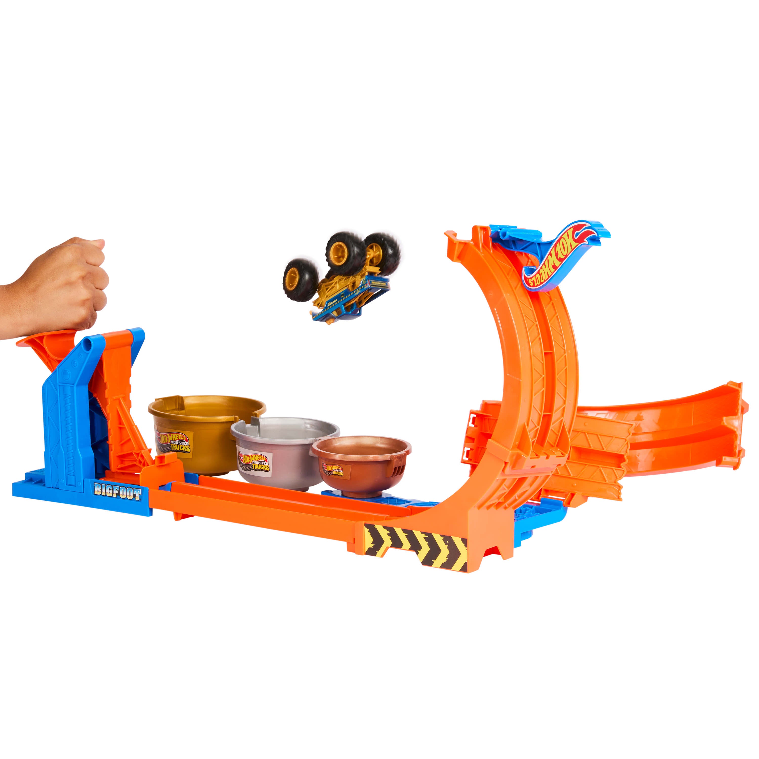 Hot Wheels 50th Anniversary Monster Trucks Loop-And-Flip Trophy Challenge Playset