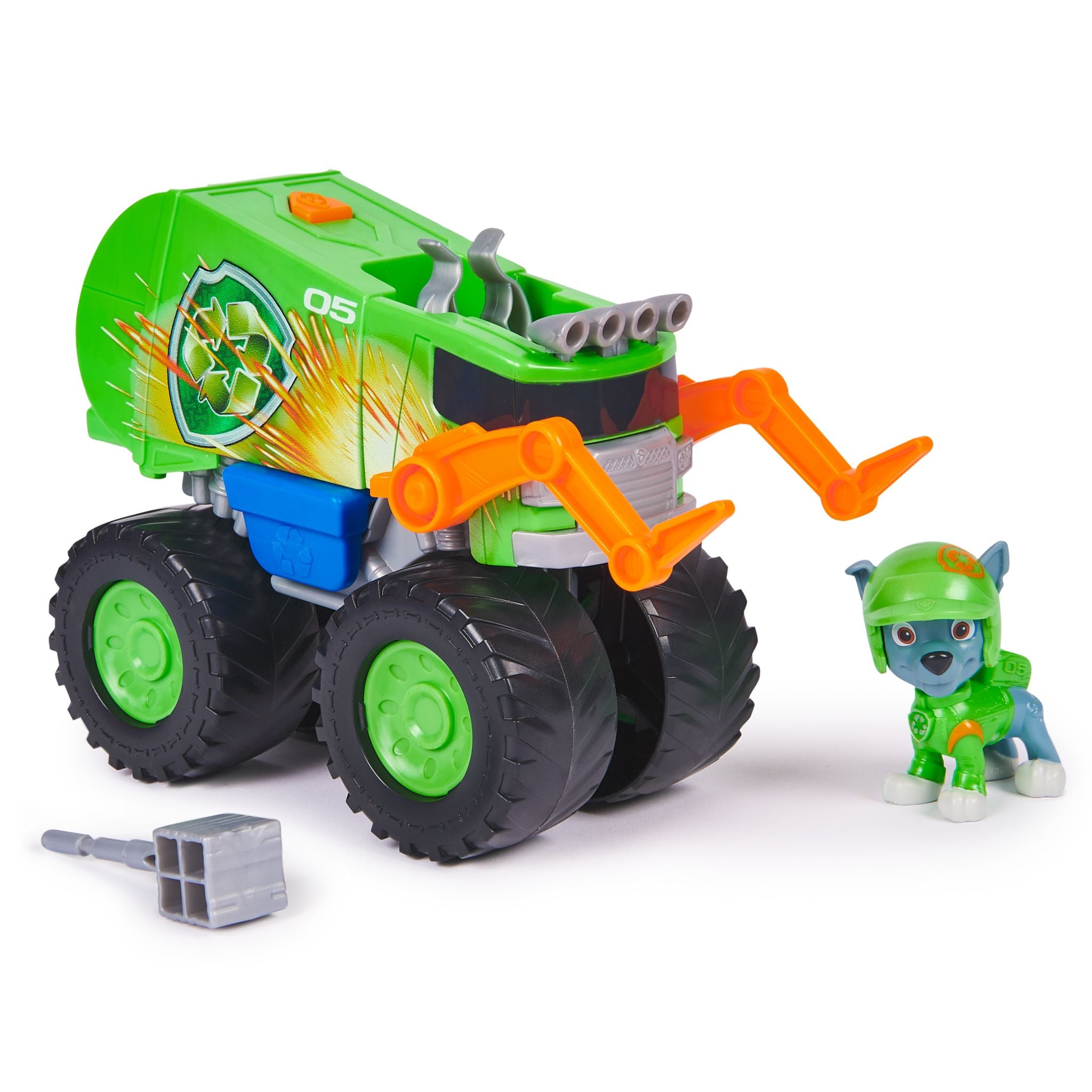 Hot! PAW Patrol Rocky's Rescue Recycle Truck with Big Wheels