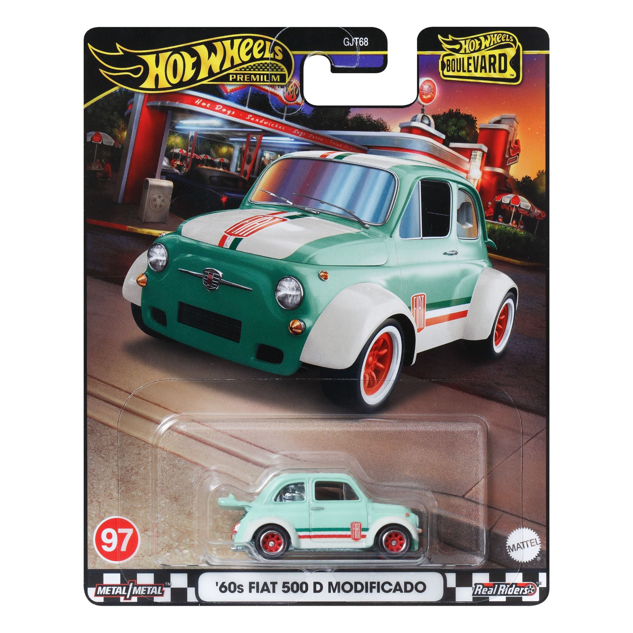 Hot Wheels Boulevard Collectible 60's Modified Fiat 500 D - A Must - Have Die - Cast Car