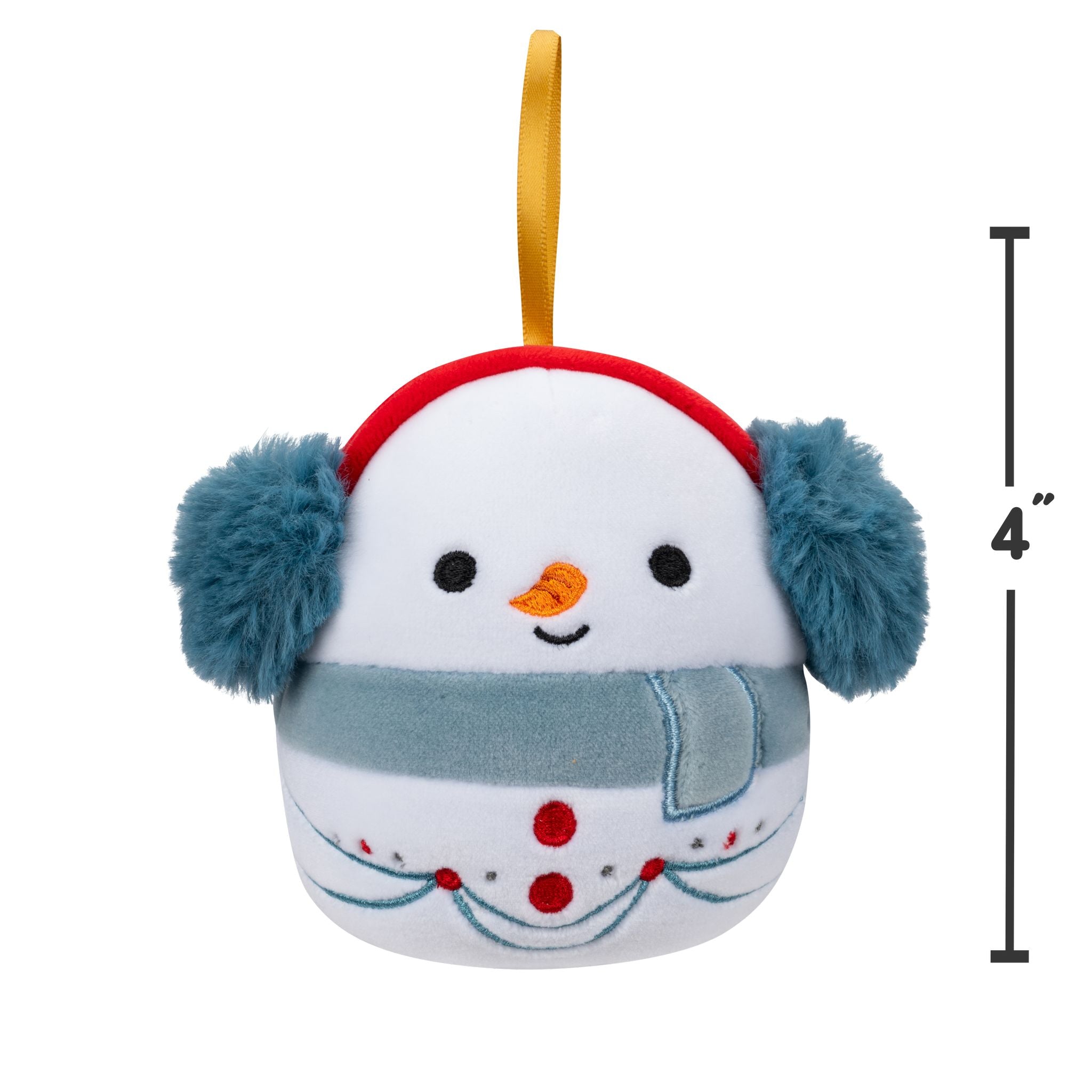 Limited Time! 4-Inch Squishmallows Christmas Ornament - Manny The Snowman Plush