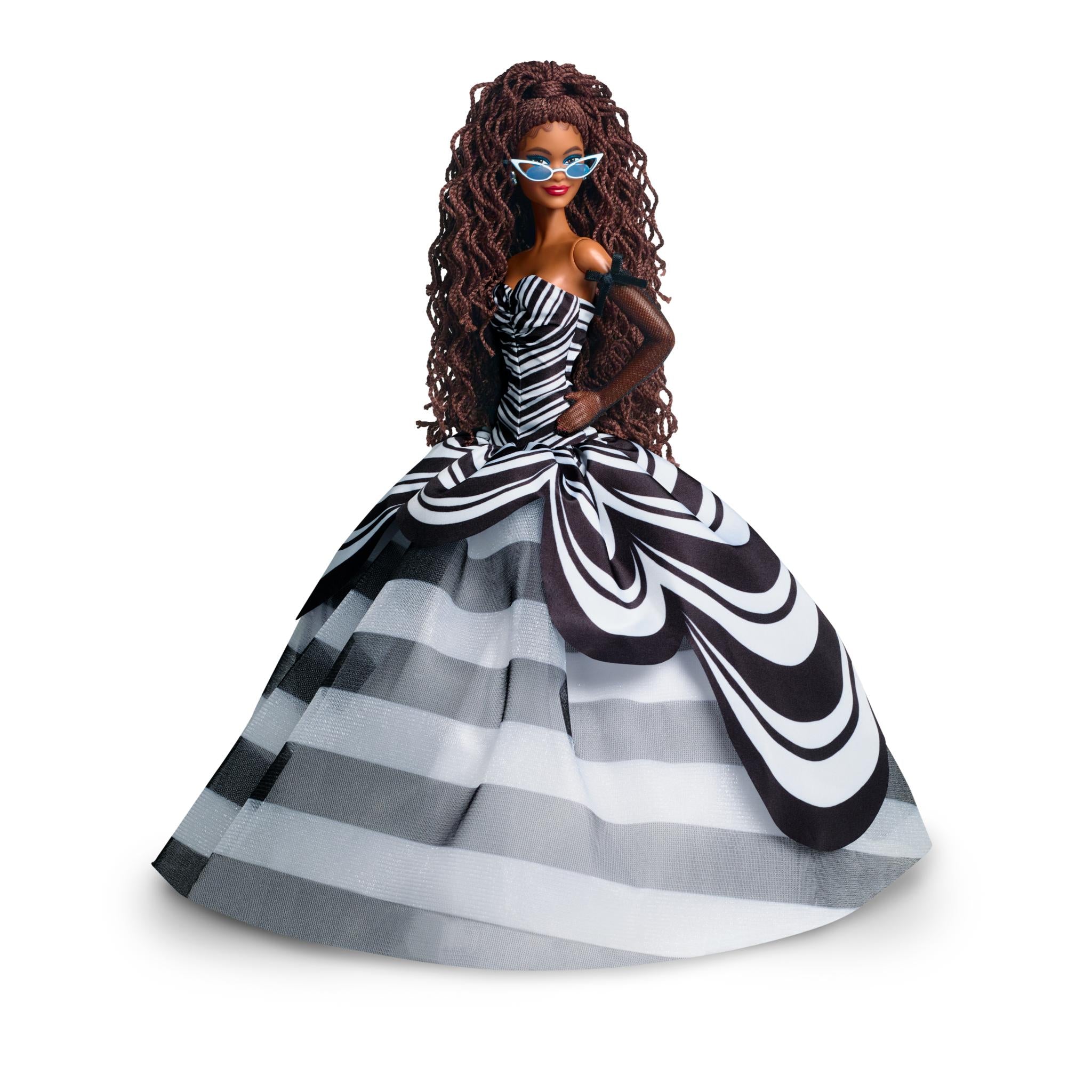 Barbie Signature 65th Anniversary Brunette Doll in Blue Sapphire Glam