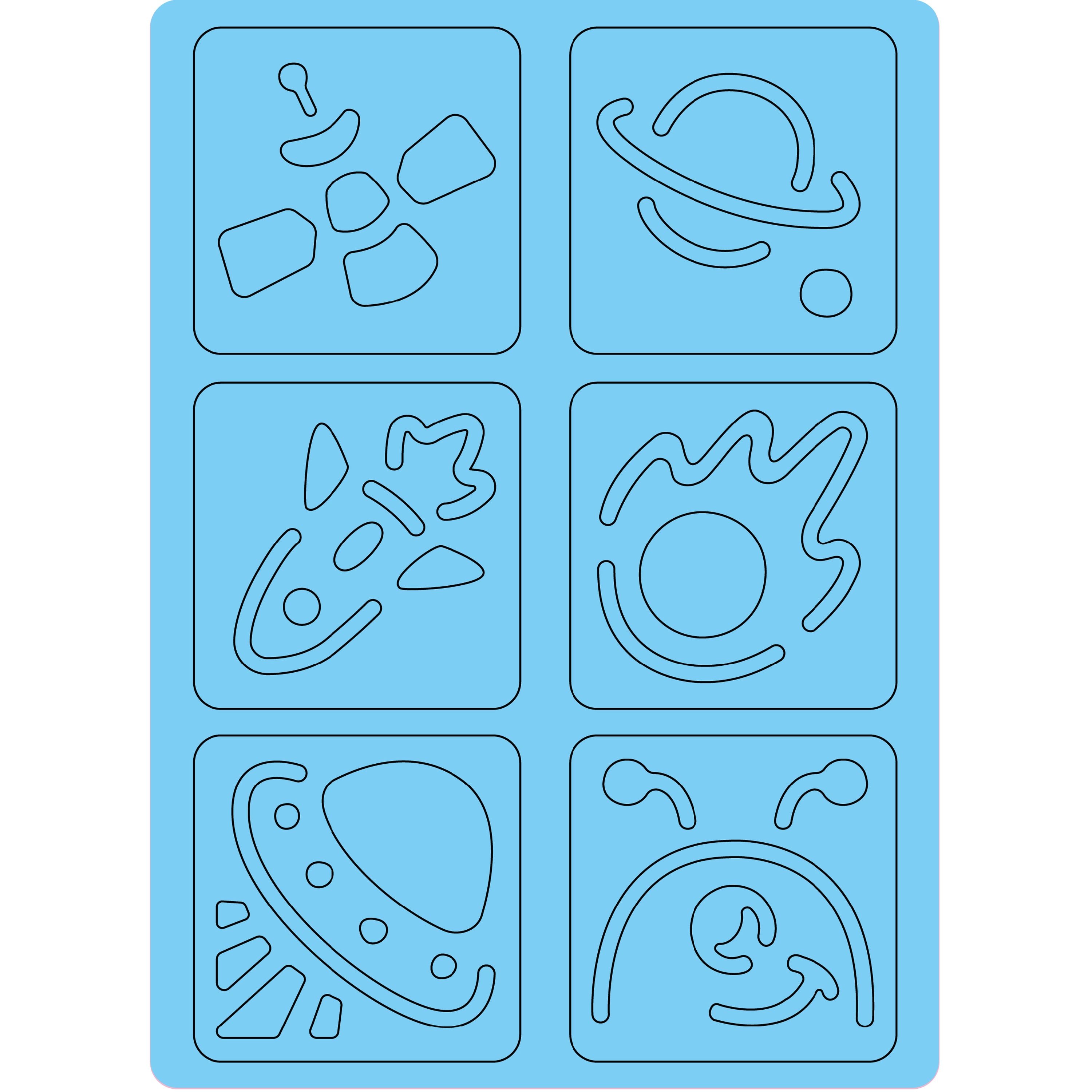 Hot Sale! Space Themed Scratch Drawing Kit with 8 Cool Space Stencils for Kids Aged 3+