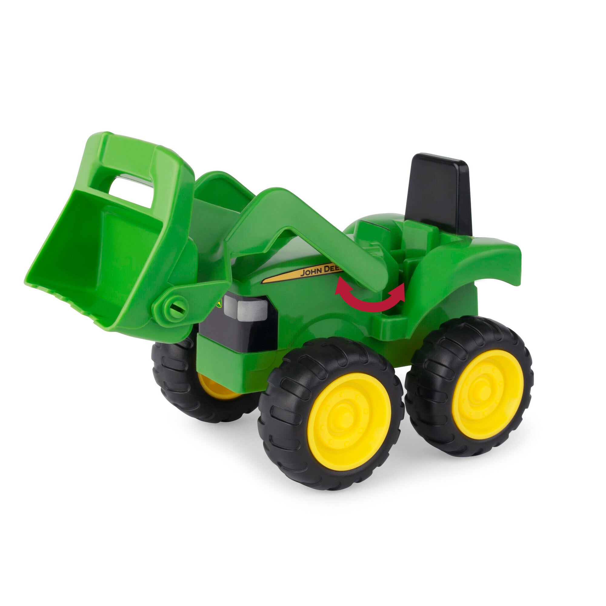 John Deere Sand Pit Fun Set: 15cm Yellow Bucket, Green Tractor & Shovel