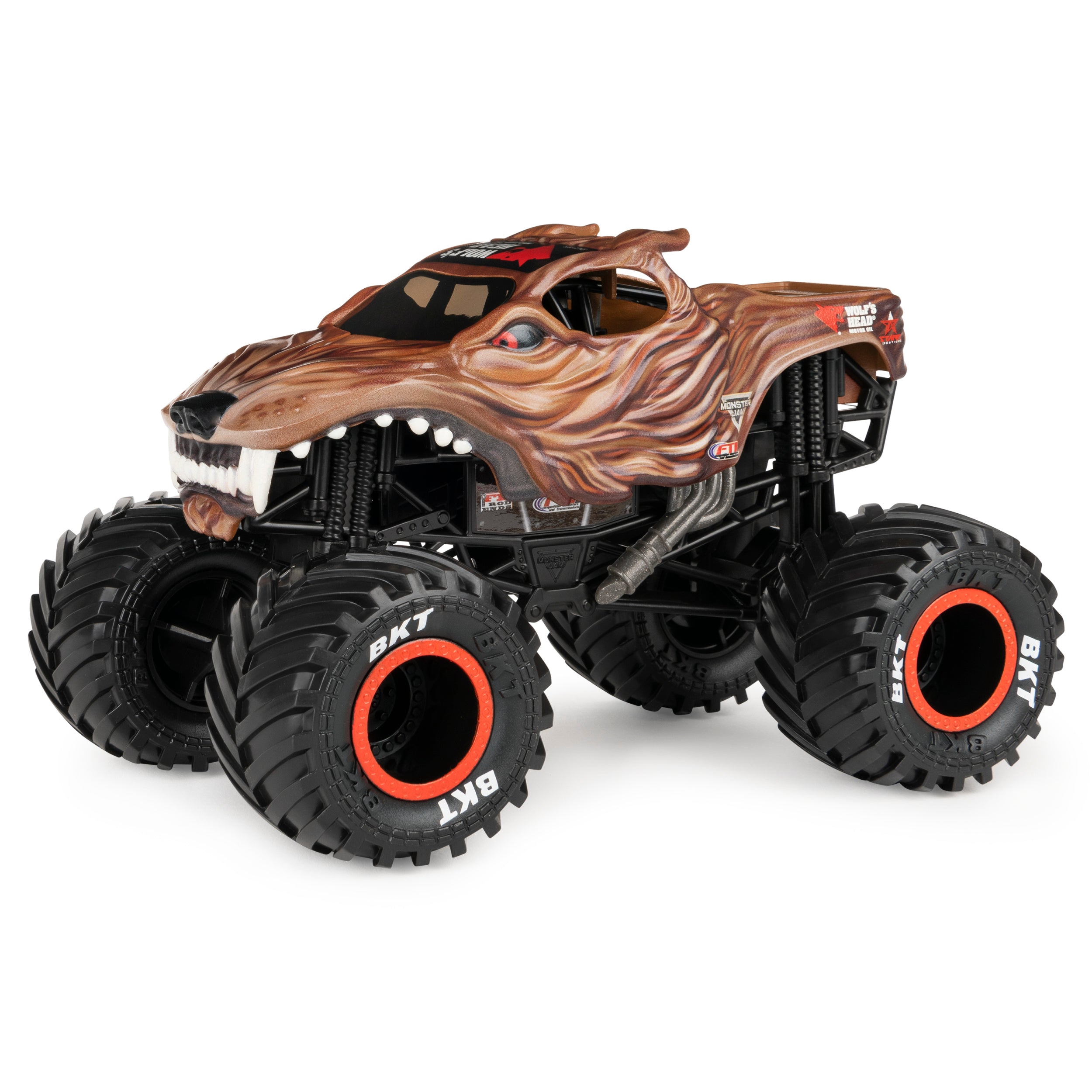 Hot! Monster Jam 1:24 Scale Wolf's Head Motor Oil Monster Truck