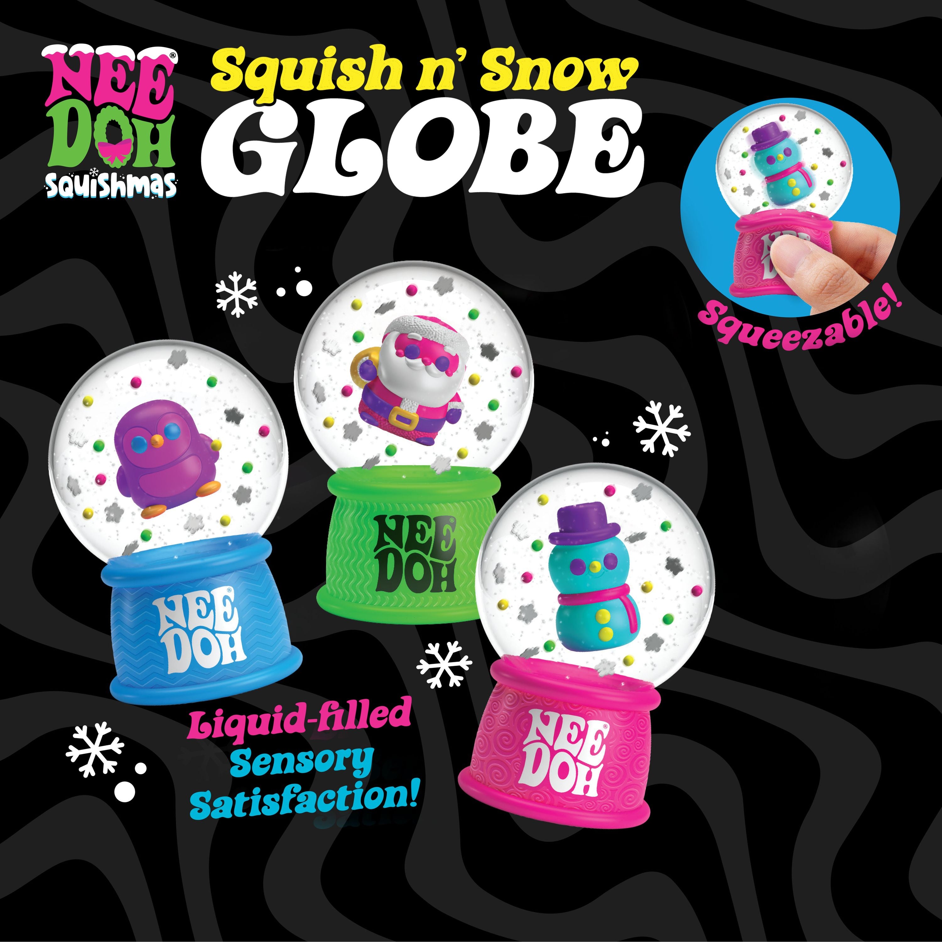 Hot Sale! Assorted Styles of NeeDoh Squish N Snow Globe for Sensory Fun
