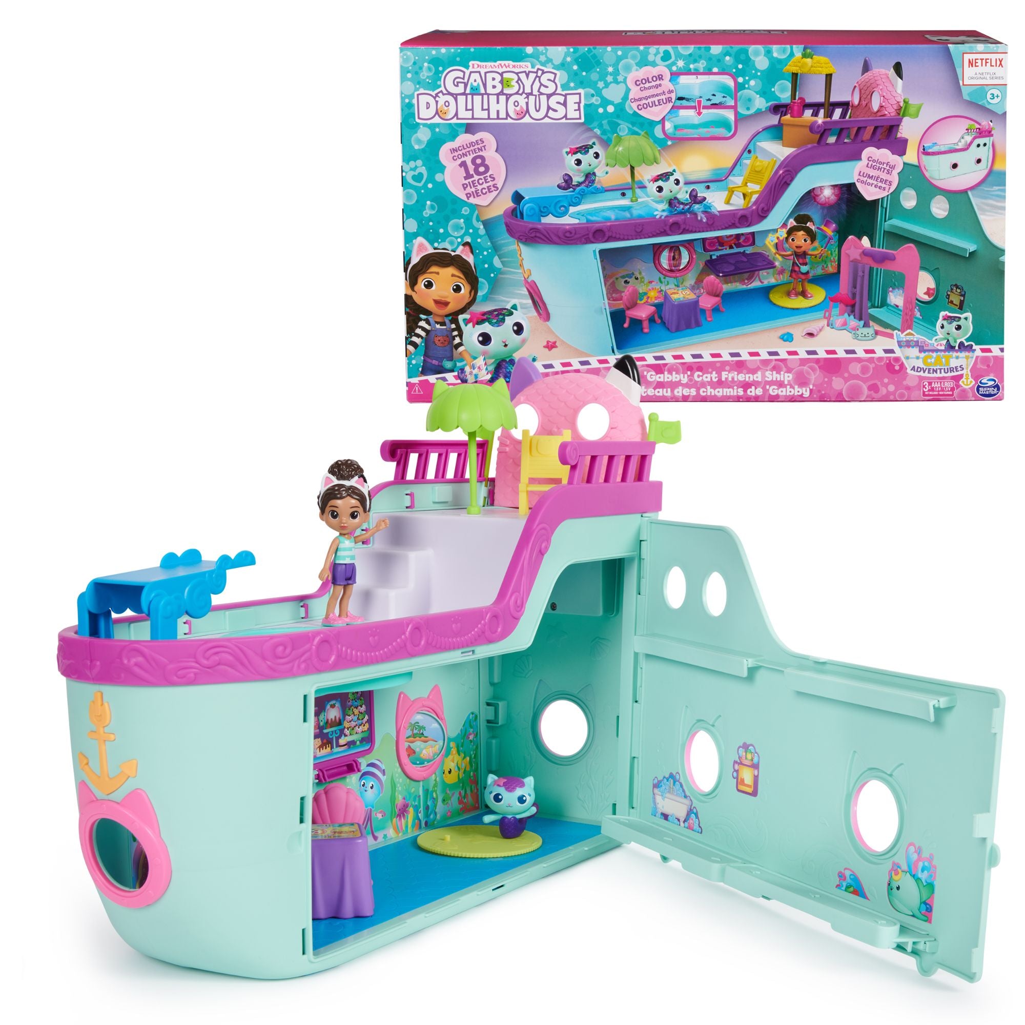 Hot Deal! DreamWorks Gabby's Dollhouse Gabby Cat Friend Ship Playset for Endless Pretend Adventures