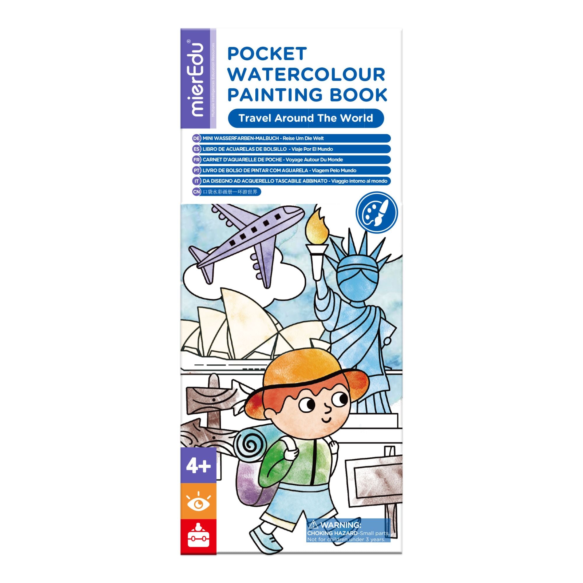 Hot Sale! MierEdu Portable Watercolour Painting Book for Kids - Explore The World