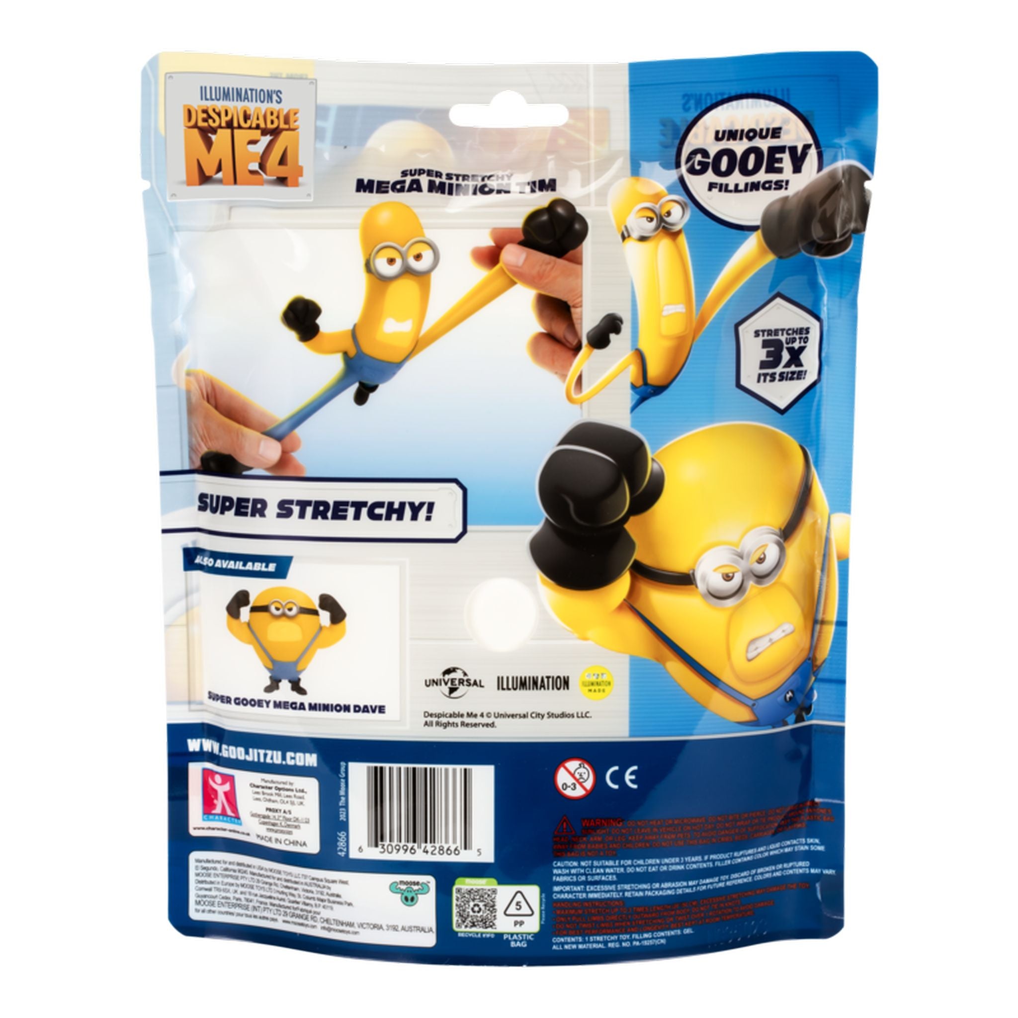 Hot Sale! Despicable Me 4 Stretchy Action Figure - Heroes Of Goo Jit Zu Mega Minion Tim