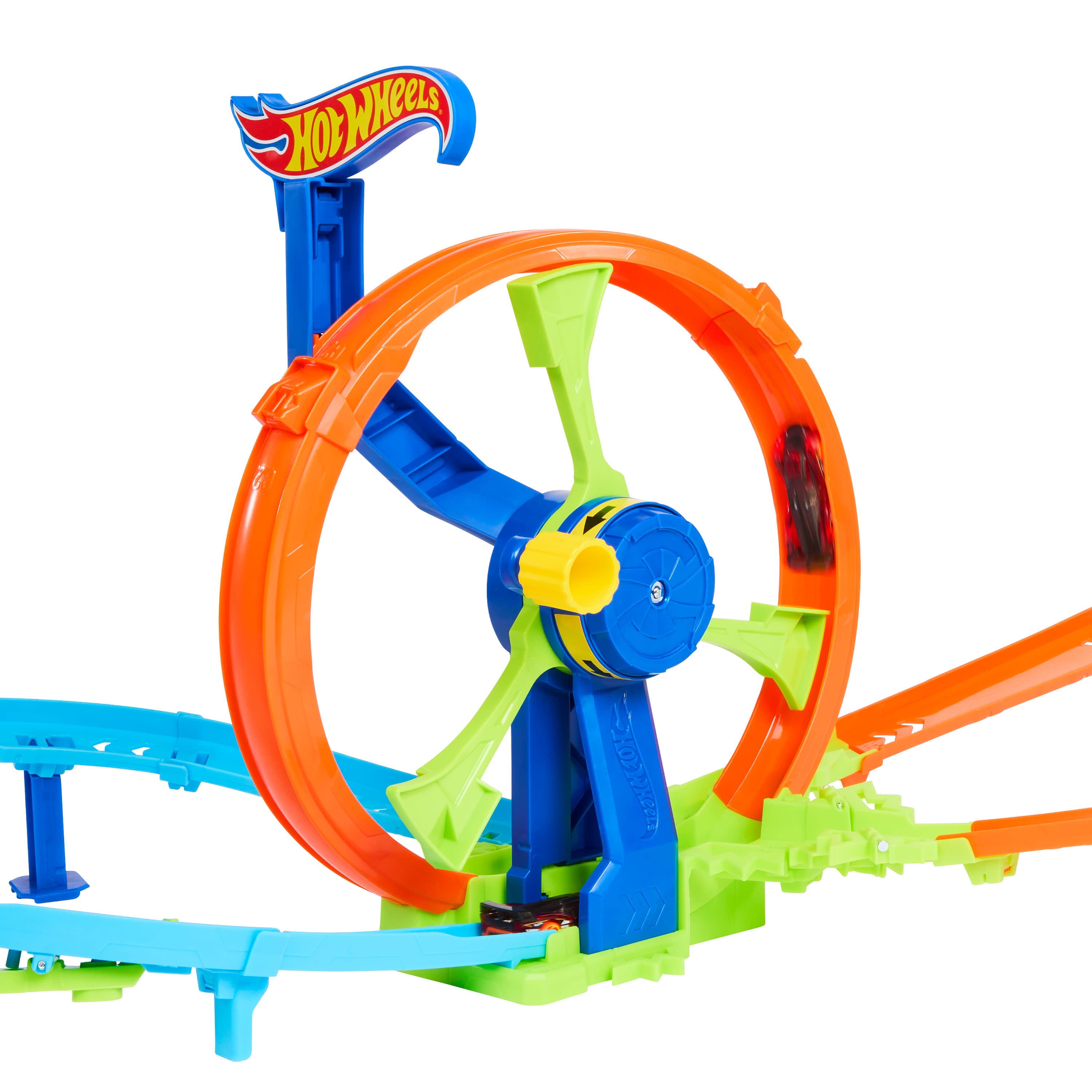 Hot Wheels Rapid Launch & Loop Stunt Tracks Playset - Ideal for Endless Racing Fun