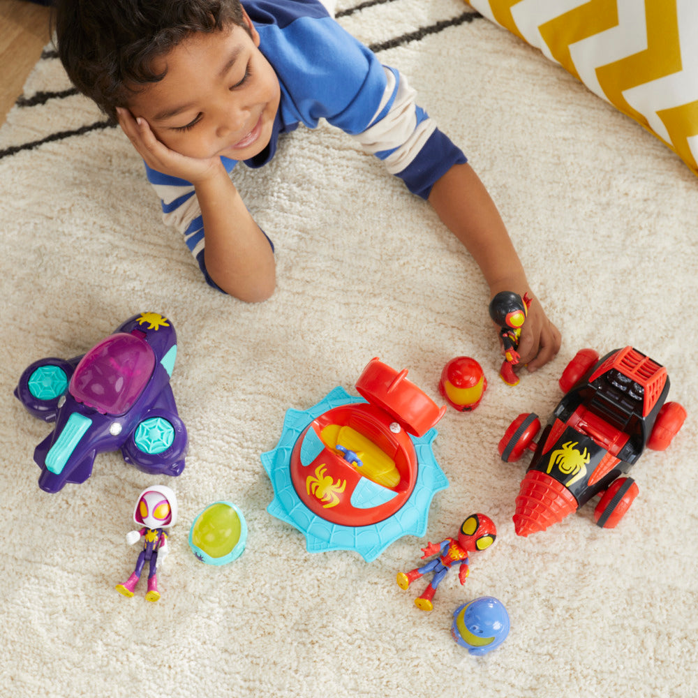 Hot Sale! Marvel Spidey And His Amazing Friends Web - Spinners Spidey with Hover Spin Toy Set