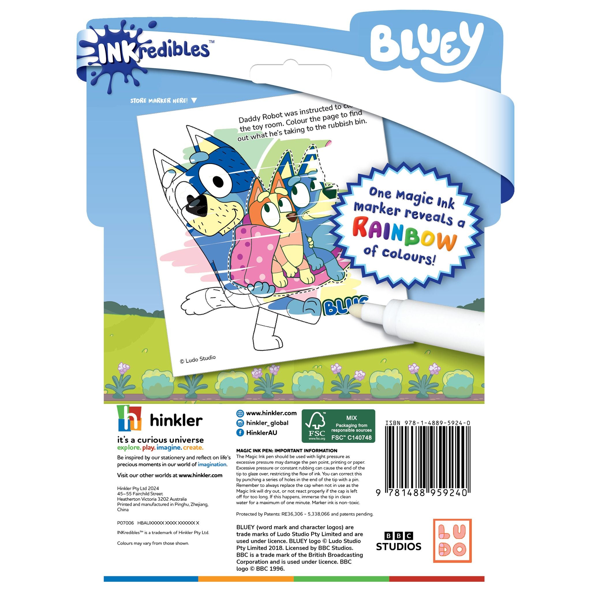 Hot! Inkredibles Bluey Magic Ink Activity Book