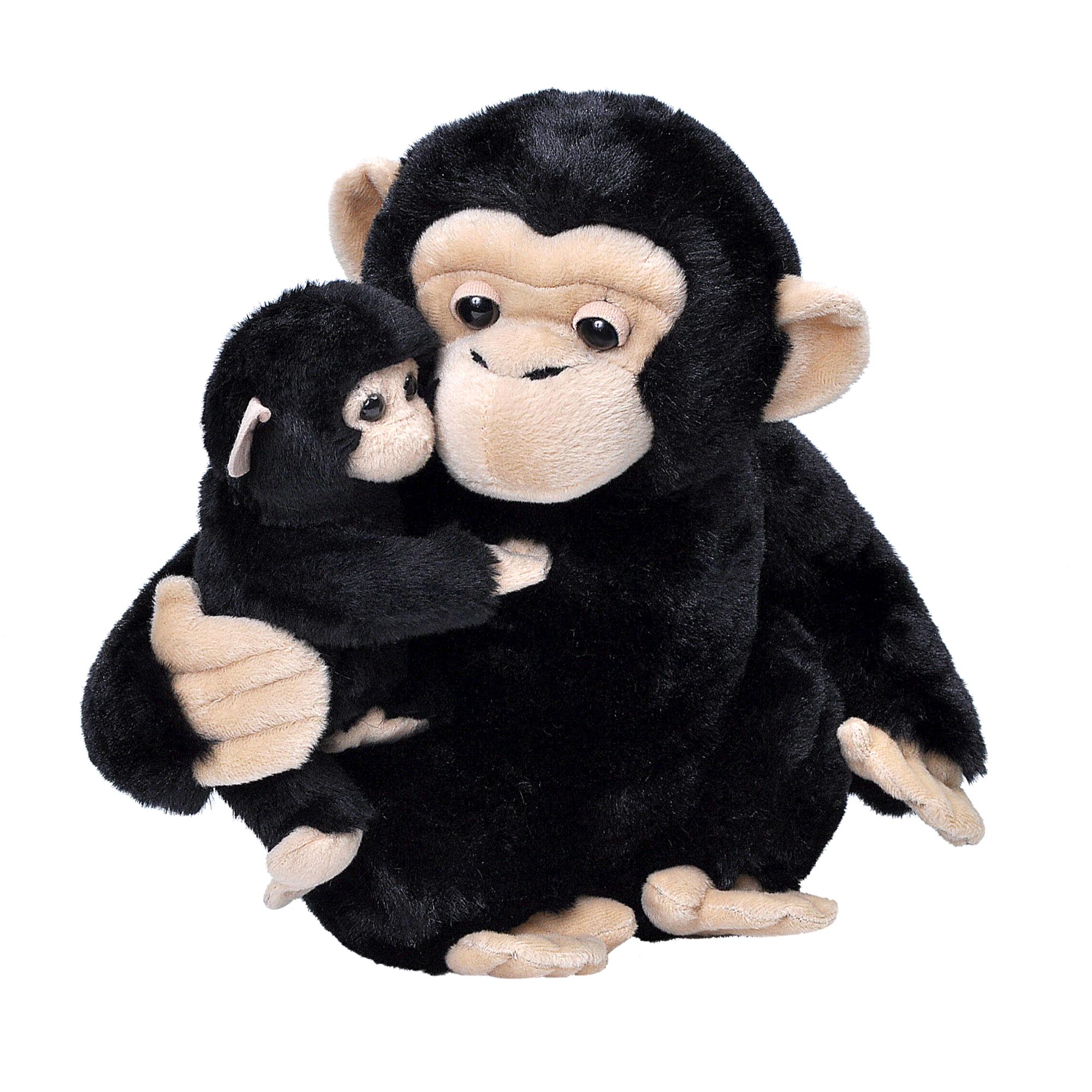 12-Inch Wild Republic Eco-Friendly Mom & Baby Chimp Monkey Set