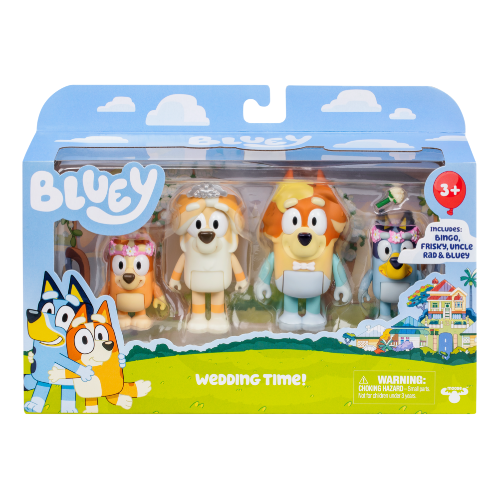 Hot Deal! Bluey Series 10 Wedding Time 4 - Pack Collectible Figures
