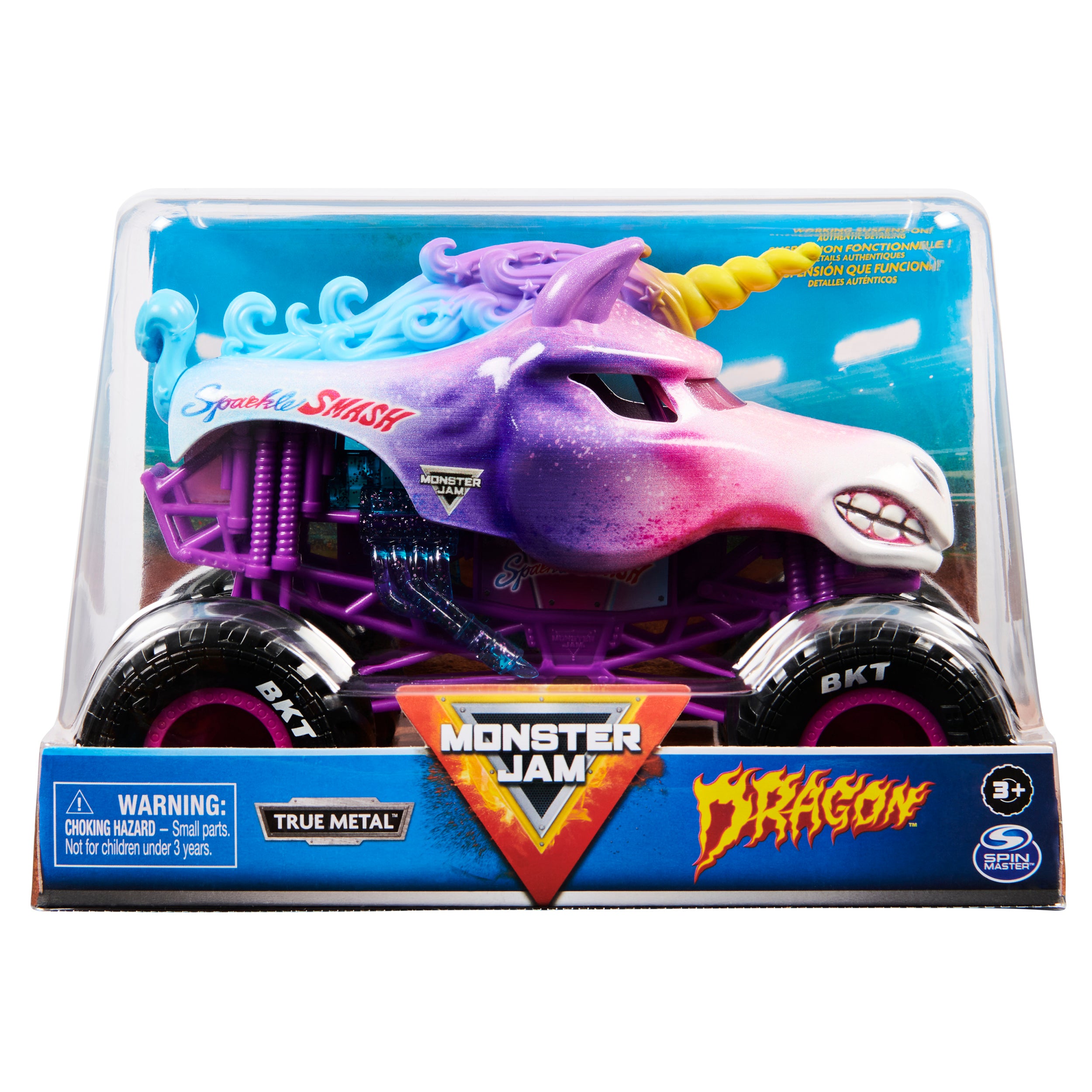 Hot Deal! 1:24 Scale Monster Jam Die - Cast Monster Truck, Dragon Sparkle Smash
