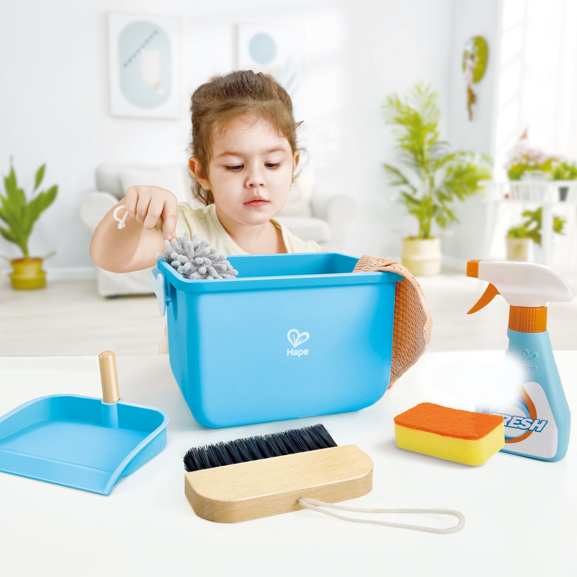 Hape Durable and Adorable Bucket Cleaning Play Set for 3+ Year - Olds