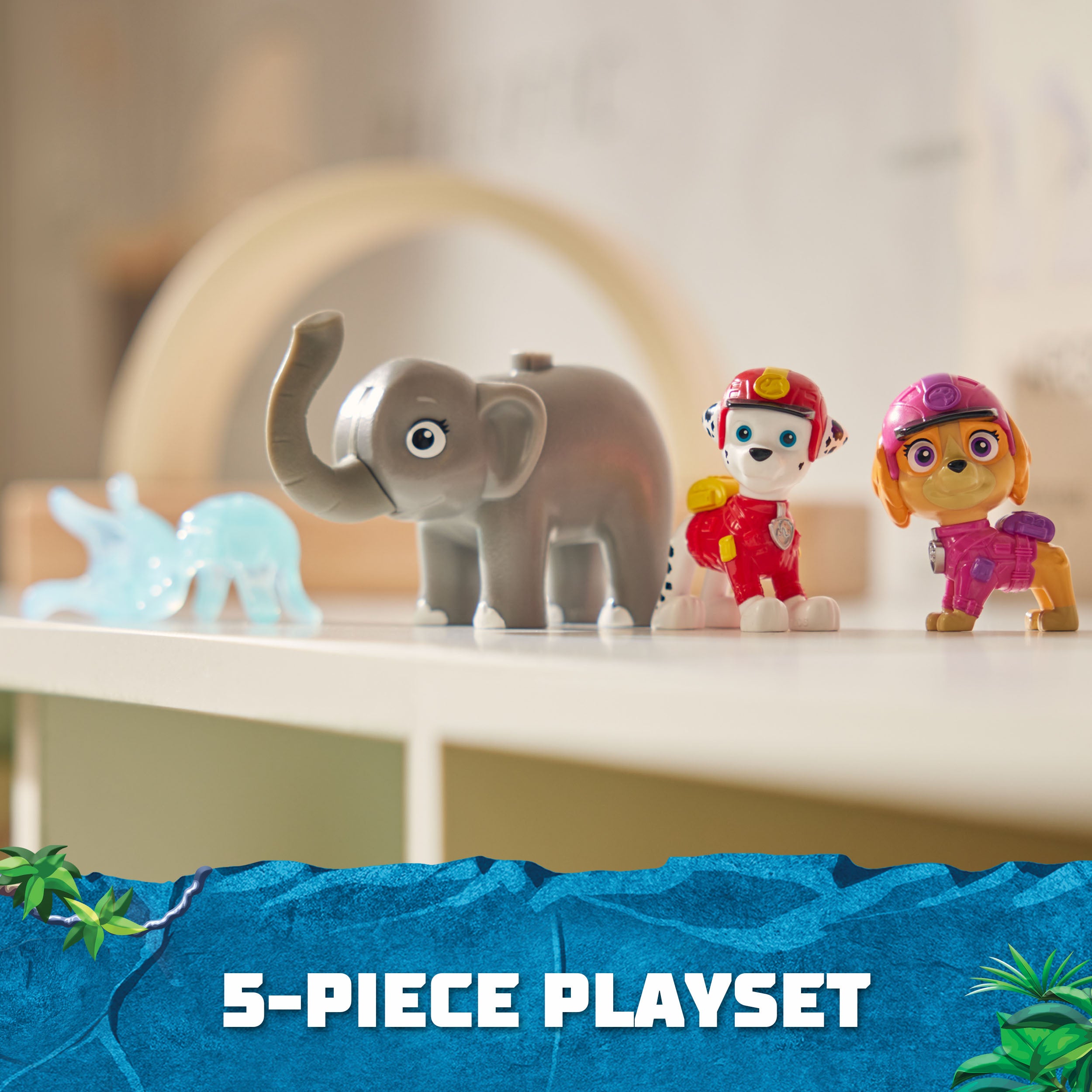 Hot! PAW Patrol Jungle Hero Pups Figure Set - Marshall, Skye & Elephant