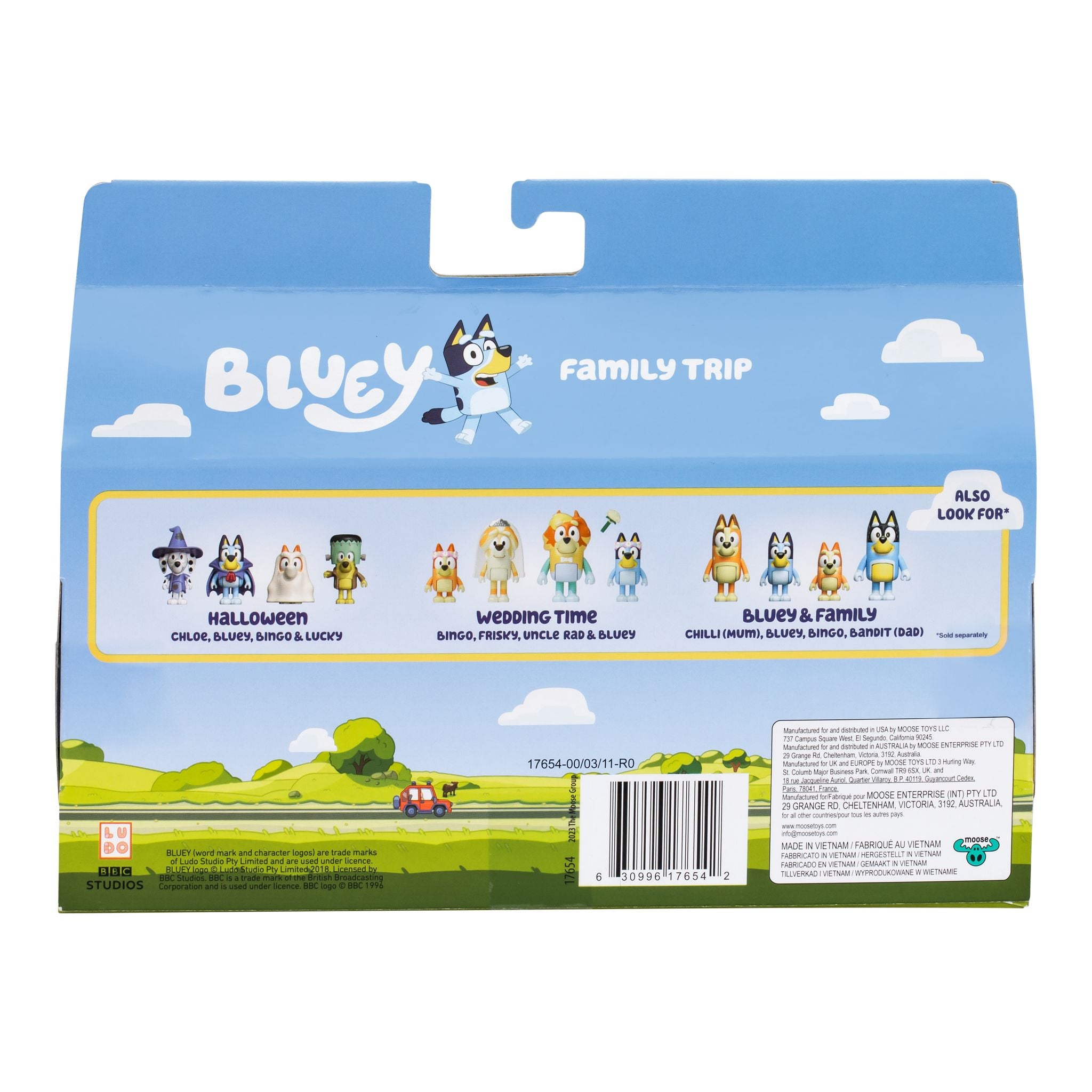 Hot! Bluey Season 11 Family Trip 4-Pack Figures