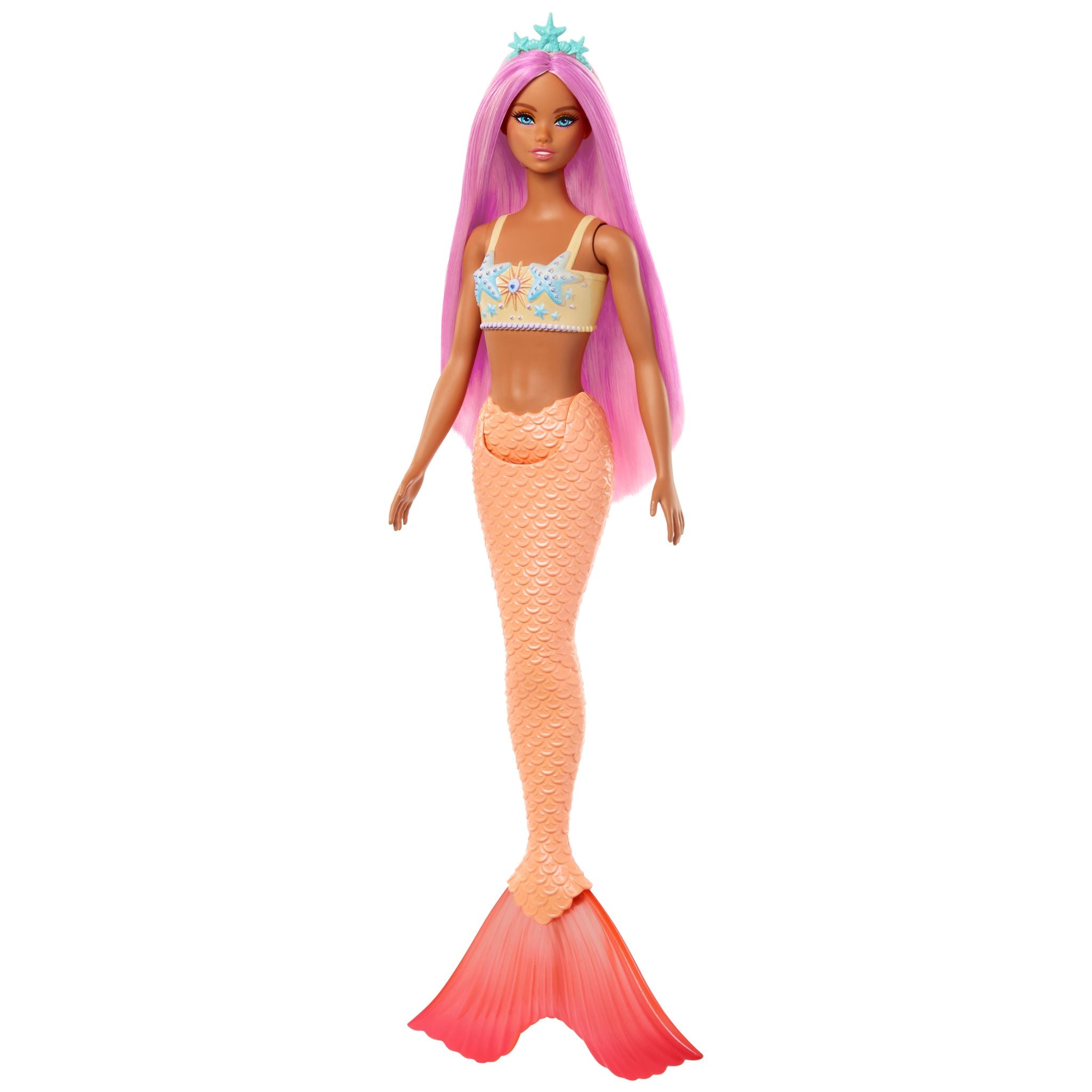Hot! Barbie Dreamtopia Peach Mermaid Doll