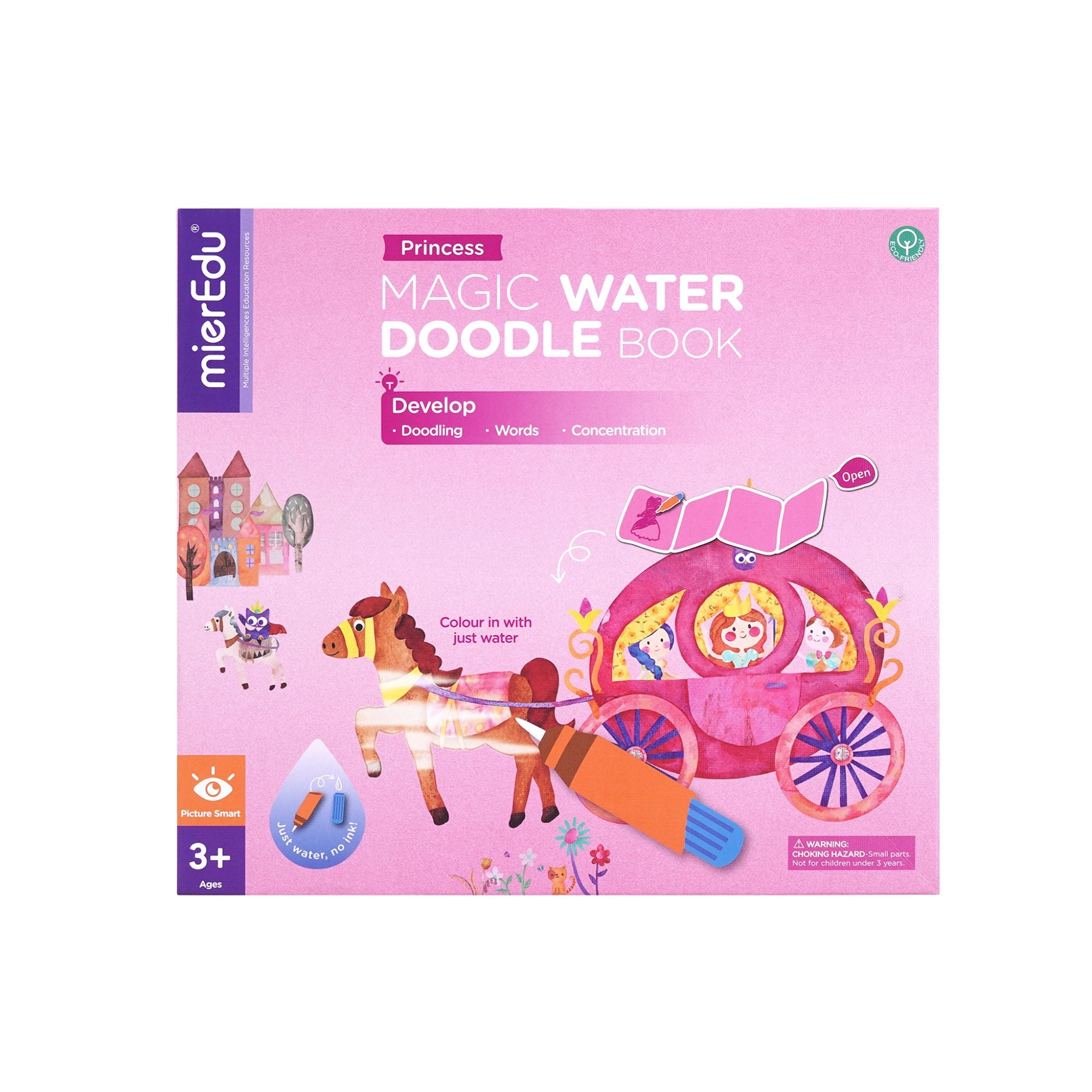 MierEdu Princess Magic Water Painting Doodle Book for Kids' Learning