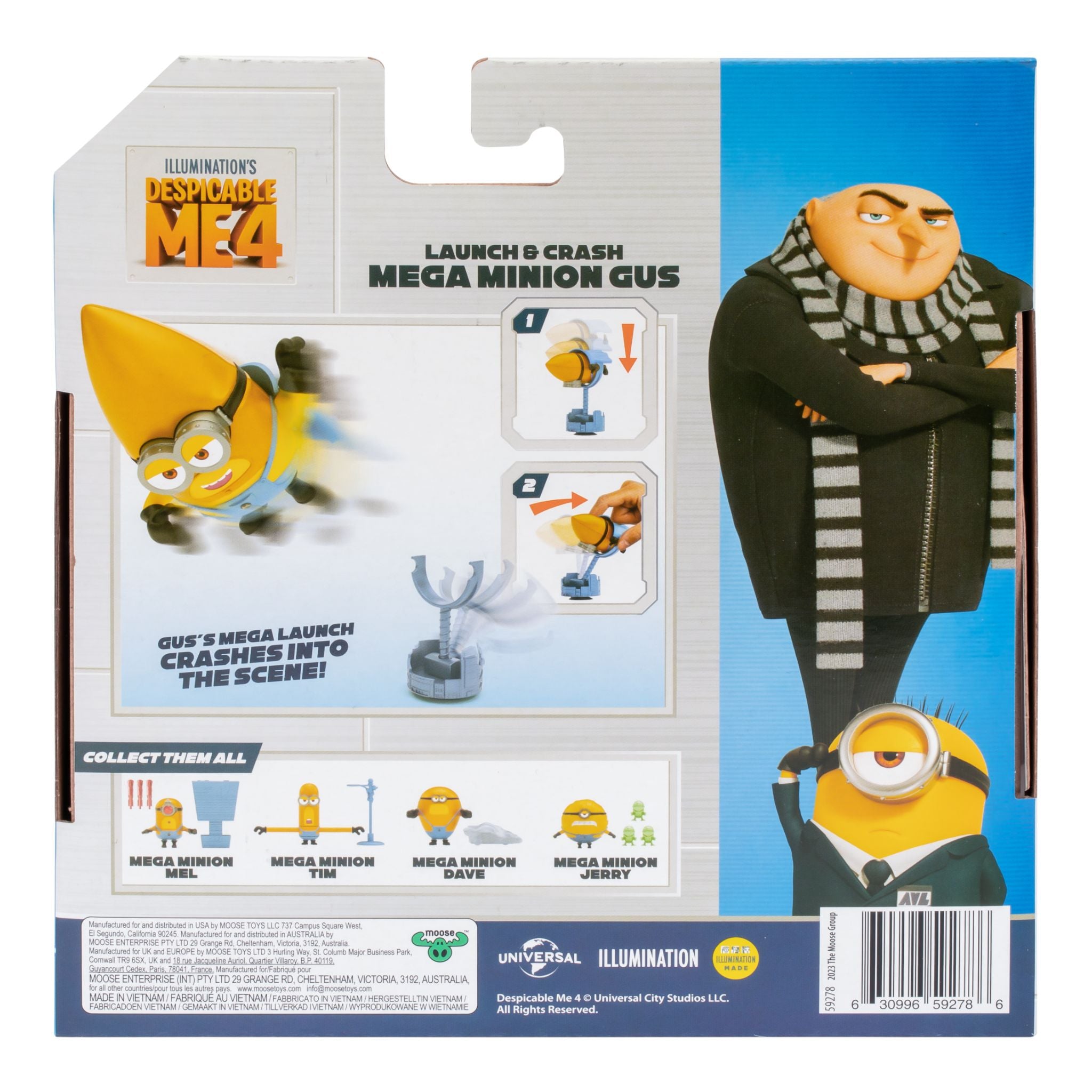 Despicable Me 4 4-Inch Launch & Crash Action Figure - Super Hero Gus Minion