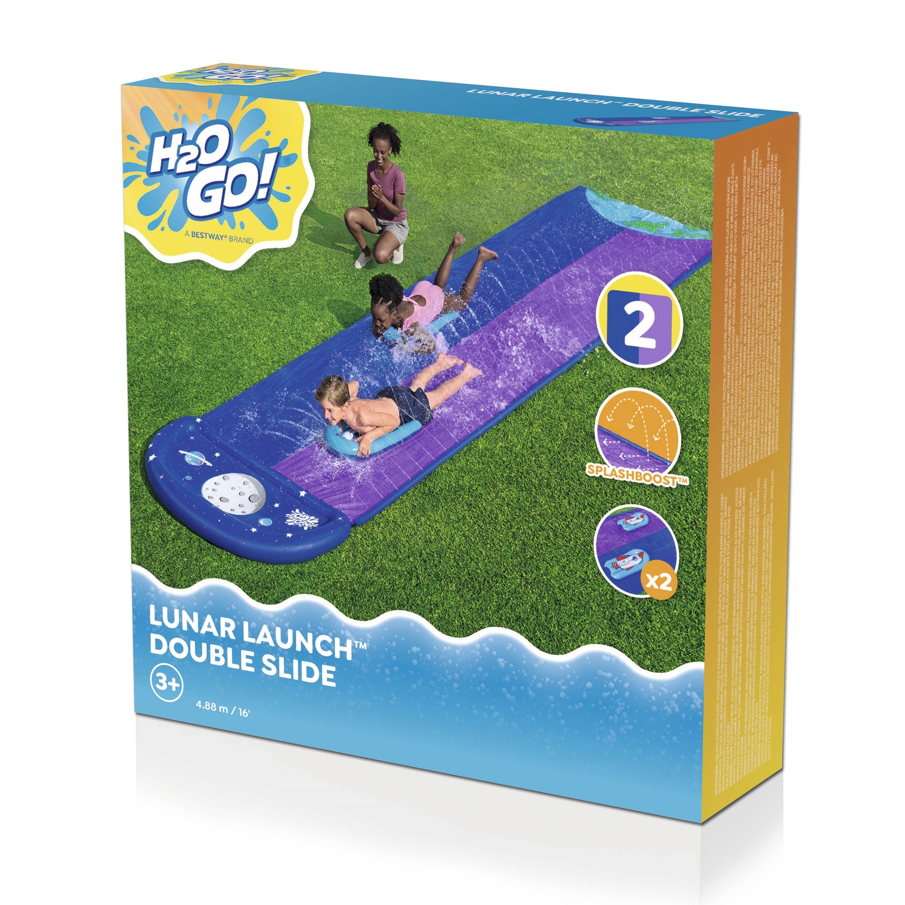 Best Buy! Bestway H2OGO! Double Slide with Cosmic Design for Summer Fun