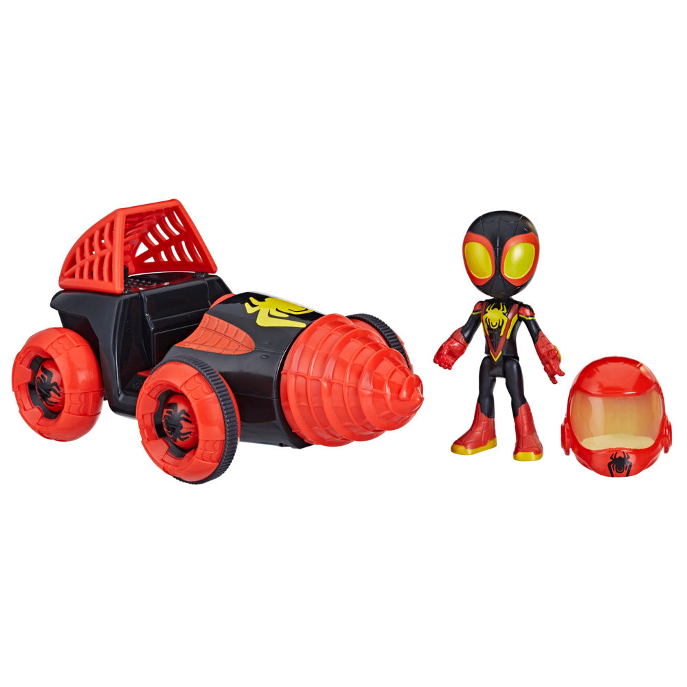 Hot! Marvel Spidey And Friends Web-Spinners - Miles With Drill Spinner