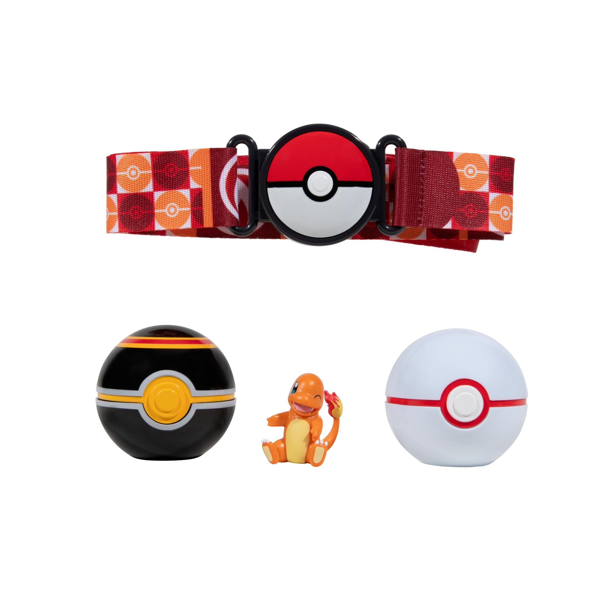 Hot Sale! Pokemon Clip N Go Poke Ball Belt Set - Premier & Luxury Balls with Charmander Figure