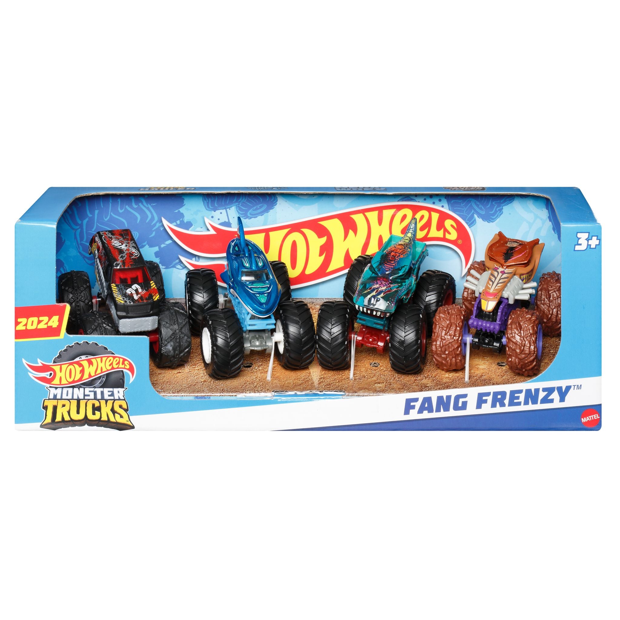 Hot Wheels Monster Trucks Fang Frenzy 4-Pack - Exclusive Toy Set