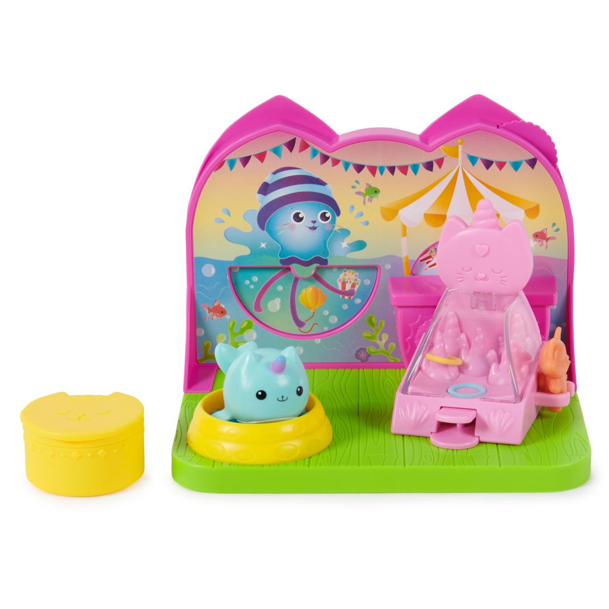 Hot Deal! Gabby's Dollhouse Kitty Narwhal Carnival Room Playset for Pretend Play
