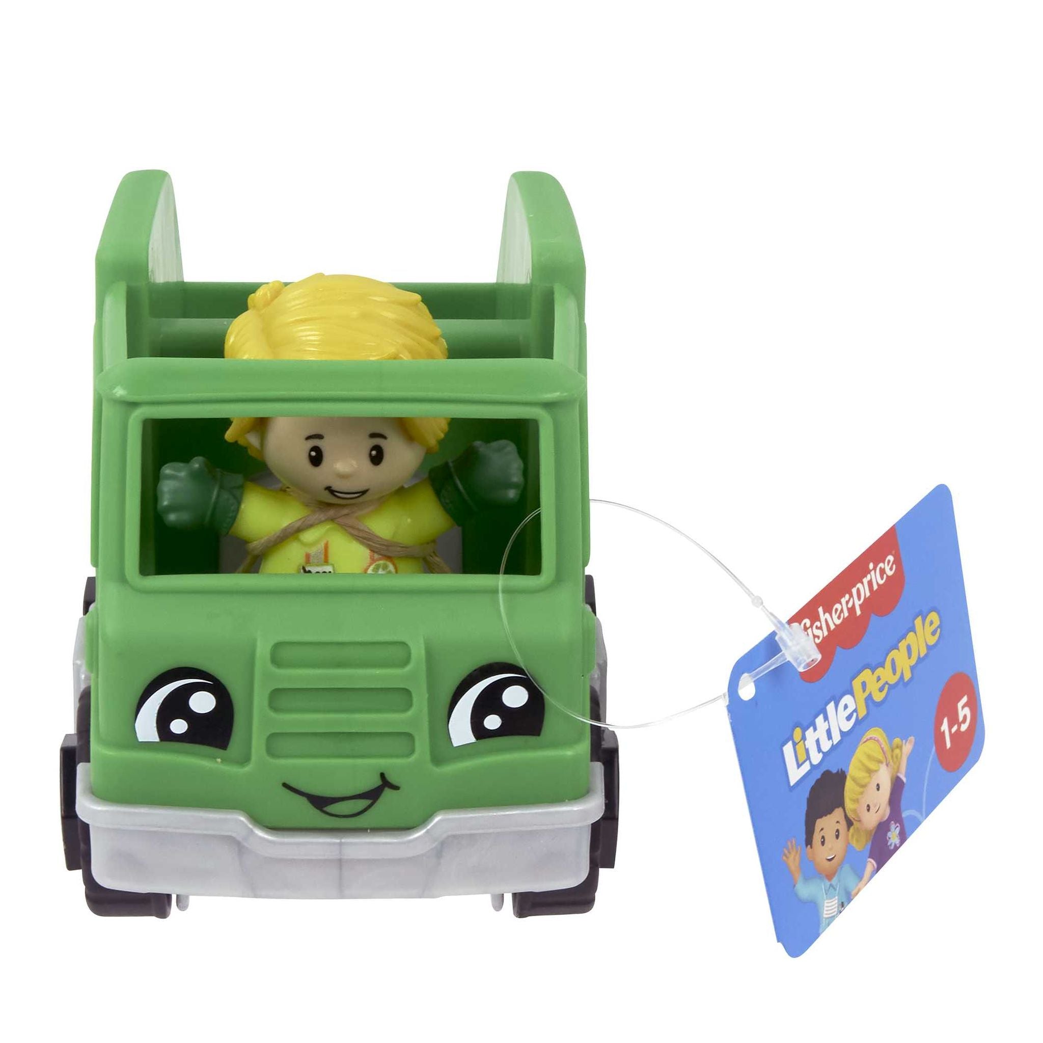 Fisher-Price Little People Push - Along Recycle Truck for Toddler Imaginative Play