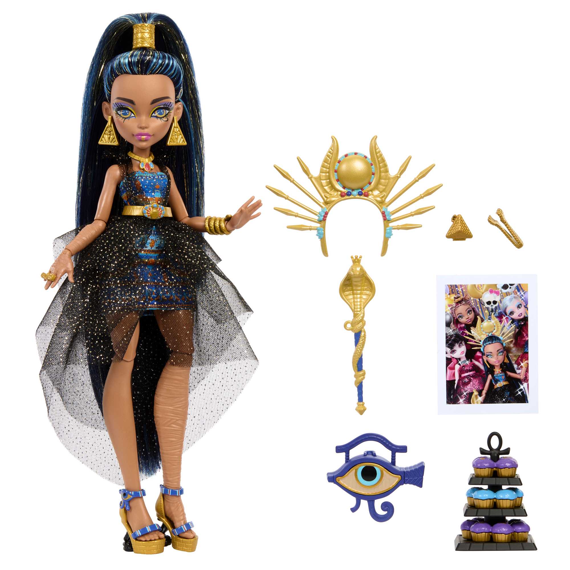 Monster High Monster Ball Articulated Doll - Cleo De Nile with Party Accessories