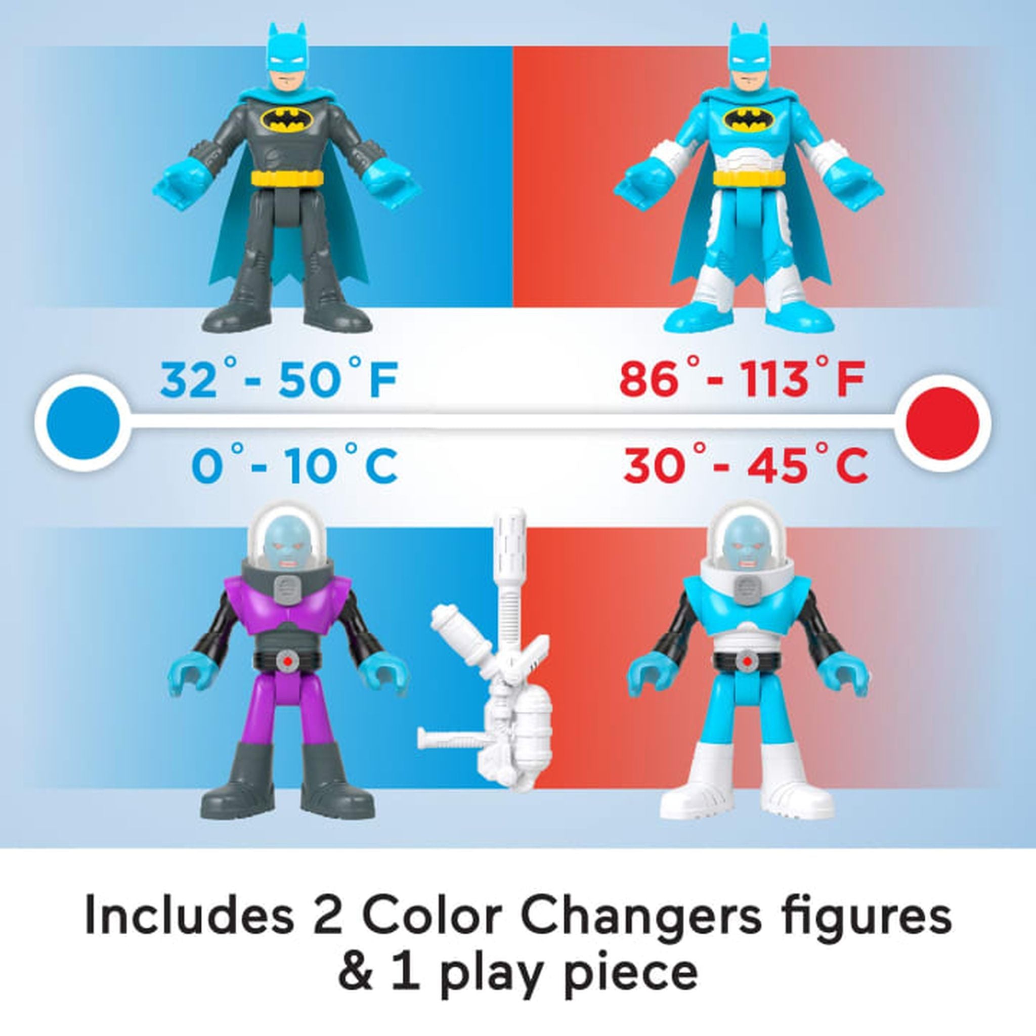 Hot Deal! Fisher-Price Imaginext DC Super Friends Color - Changing Action Figures: Batman & Mr Freeze
