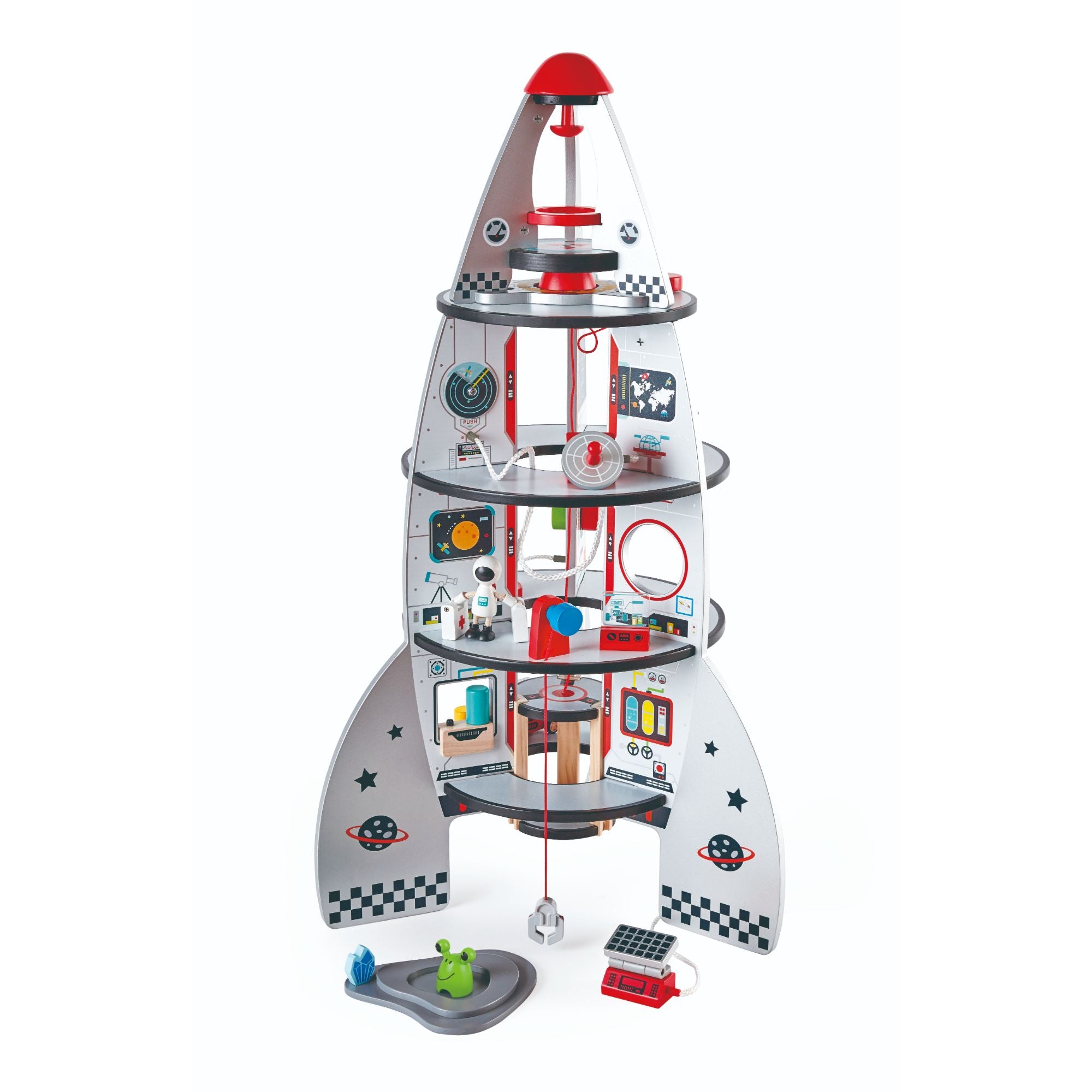 Hape Four - Stage Wooden Rocket Ship Playset: An Exciting Space Adventure Toy