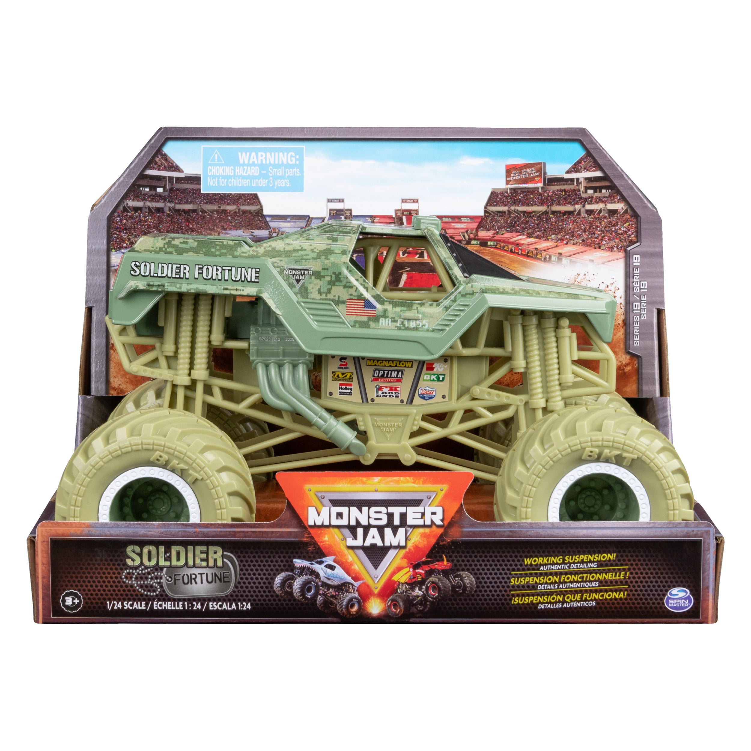 Hot Deal! Monster Jam 1:24 Scale Die - Cast Monster Truck Series 19, Soldier Fortune