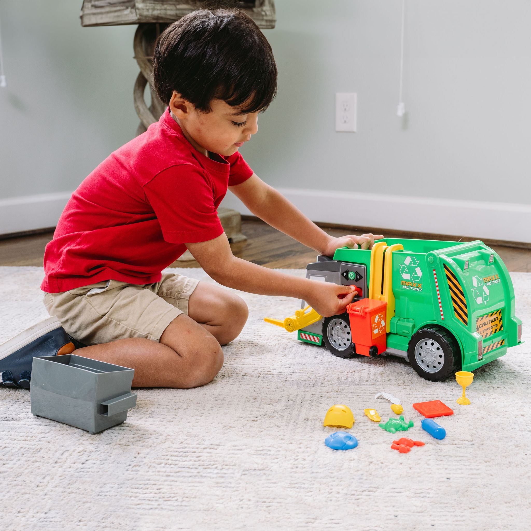 Maxx Action 3-in-1 Lights & Sounds Realistic Recycler Truck for Kids