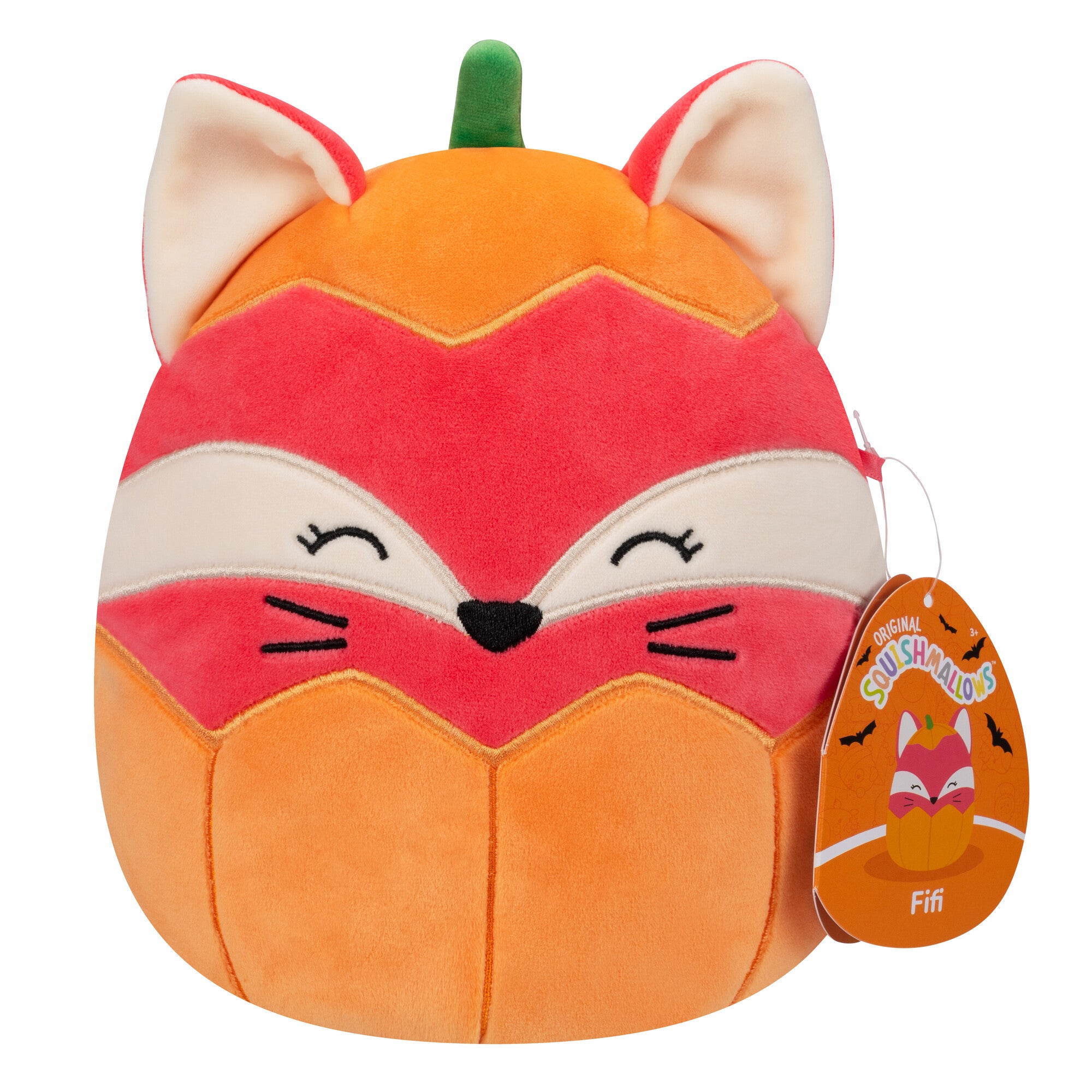 Hot! Squishmallows 7.5 Inch Halloween Pink Fox Fifi in Pumpkin Plush