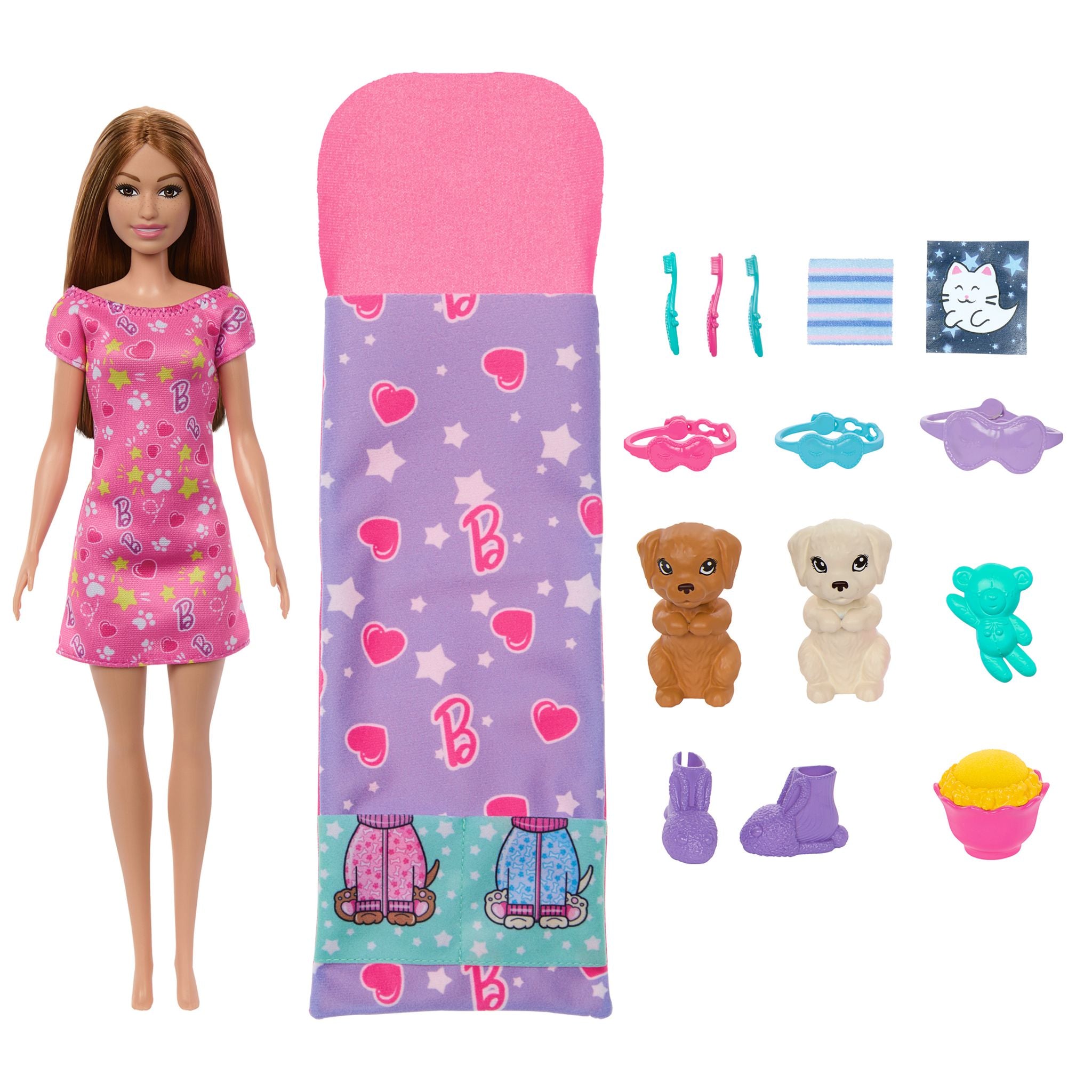 Barbie Puppy Slumber Party Set with Color - Changing Puppies and Accessories