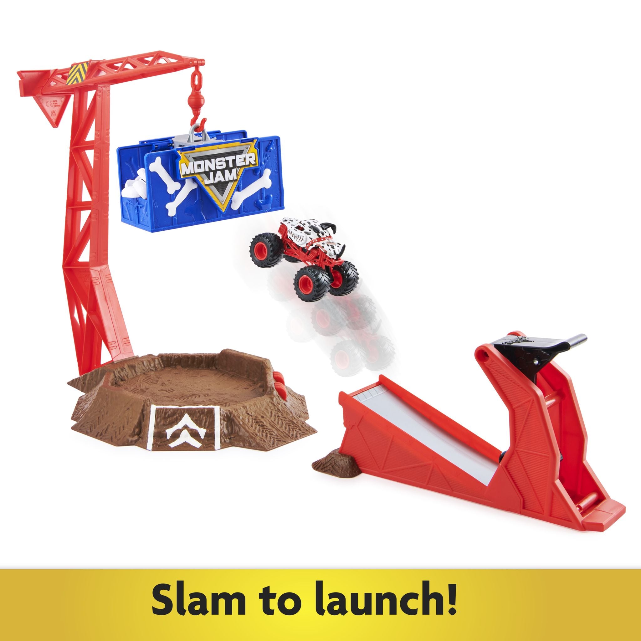 Monster Jam Monster Mutt Dalmatian Blastin' Bones - An Exclusive Action Playset