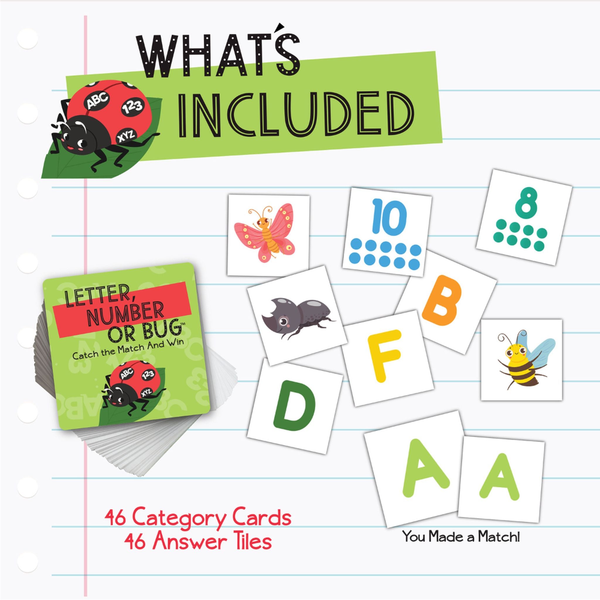 Briarpatch Educational Card Game: Letter, Number, or Bug Matching Fun
