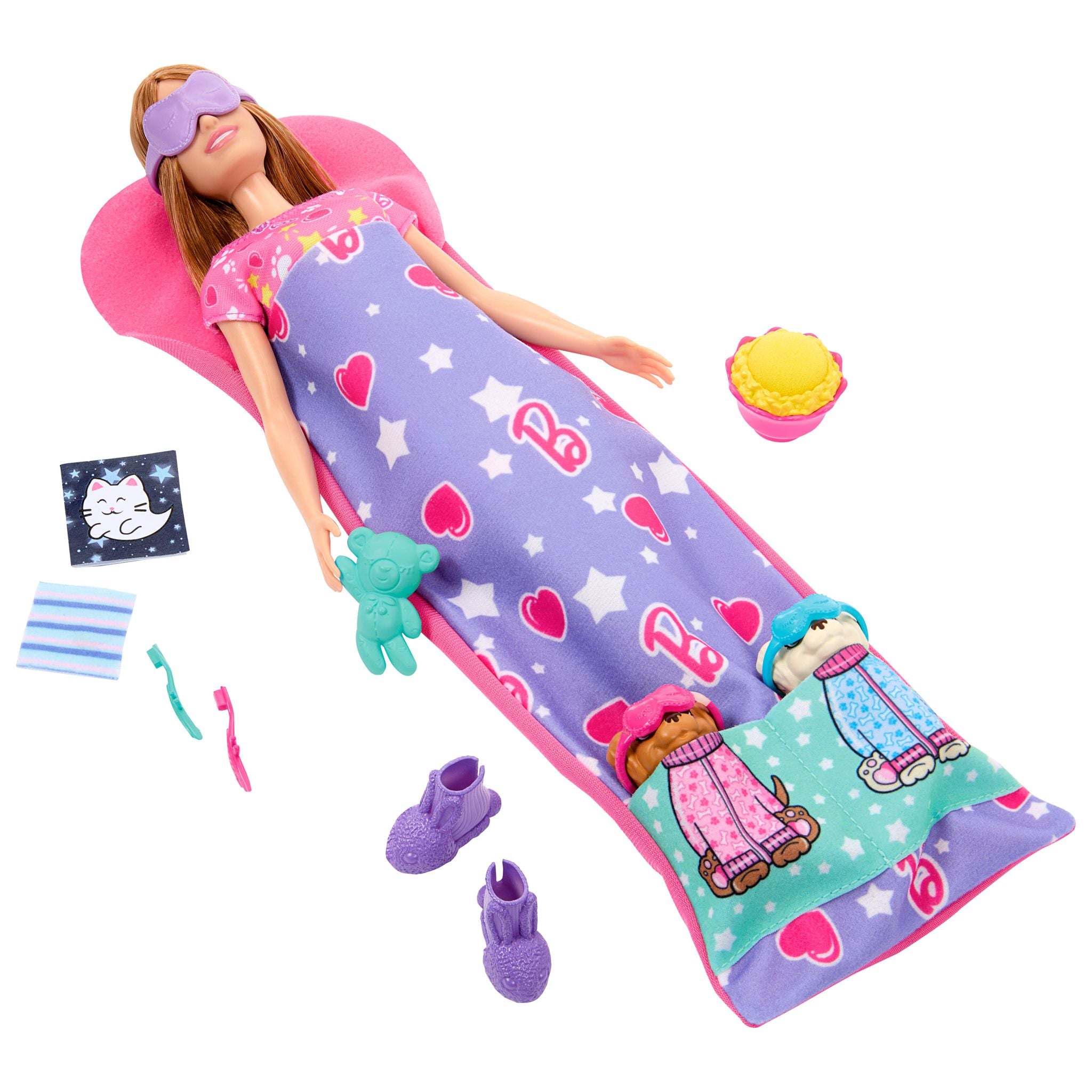 Barbie Puppy Slumber Party Set with Color - Changing Puppies and Accessories