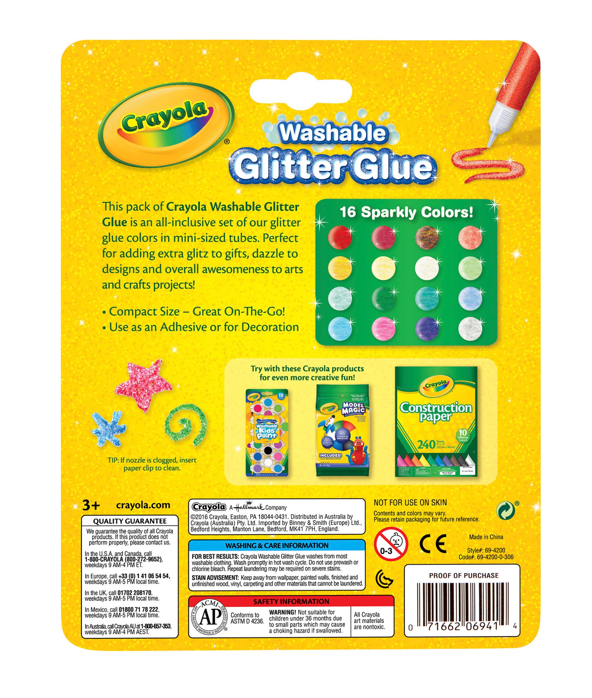 Get 16-Pack of Crayola Pip Squeaks Washable Glitter Glue for Your Arts and Crafts