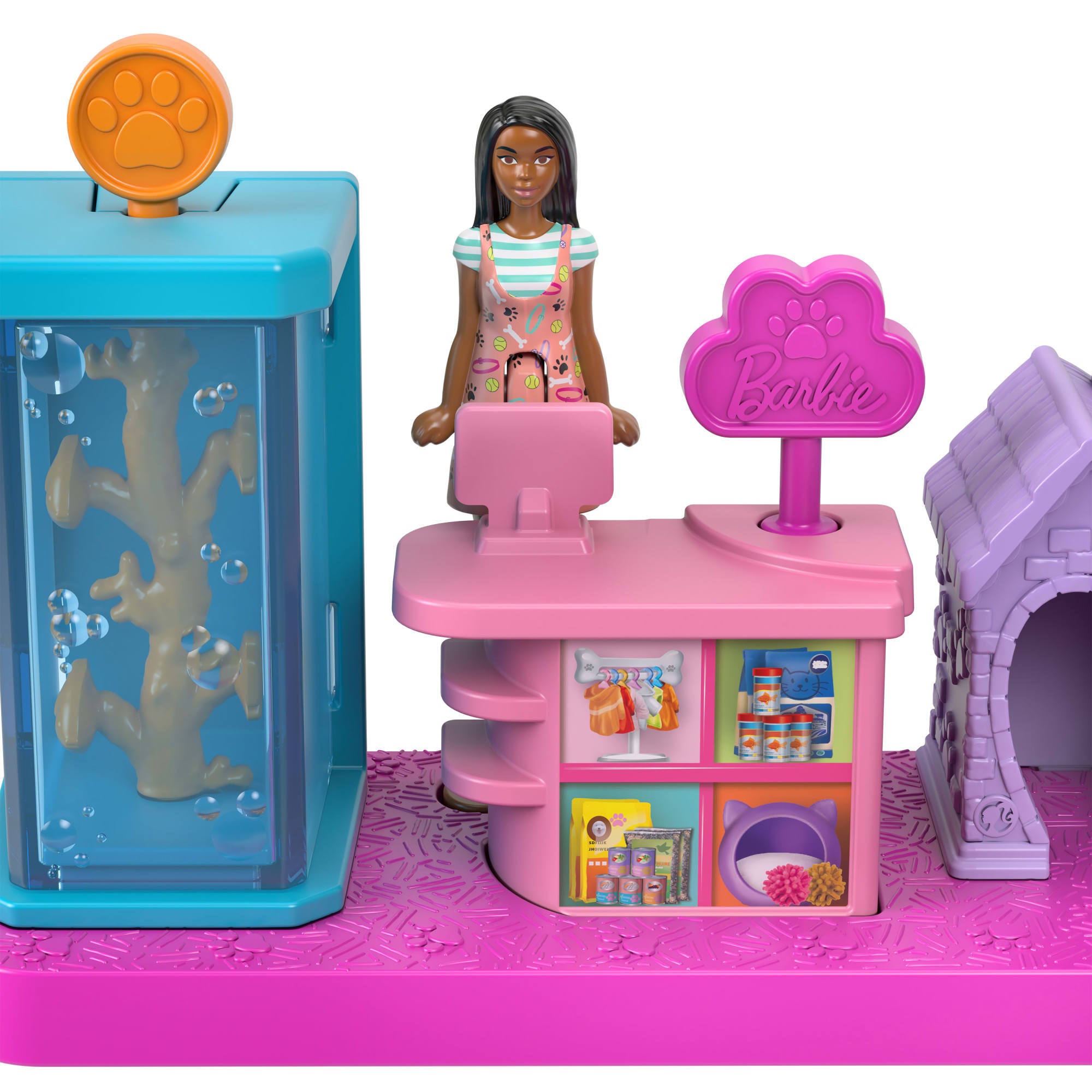 Hot Sale! Mini BarbieLand Pet Boutique Playset with 3.8cm Barbie Doll for Kids Aged 4+