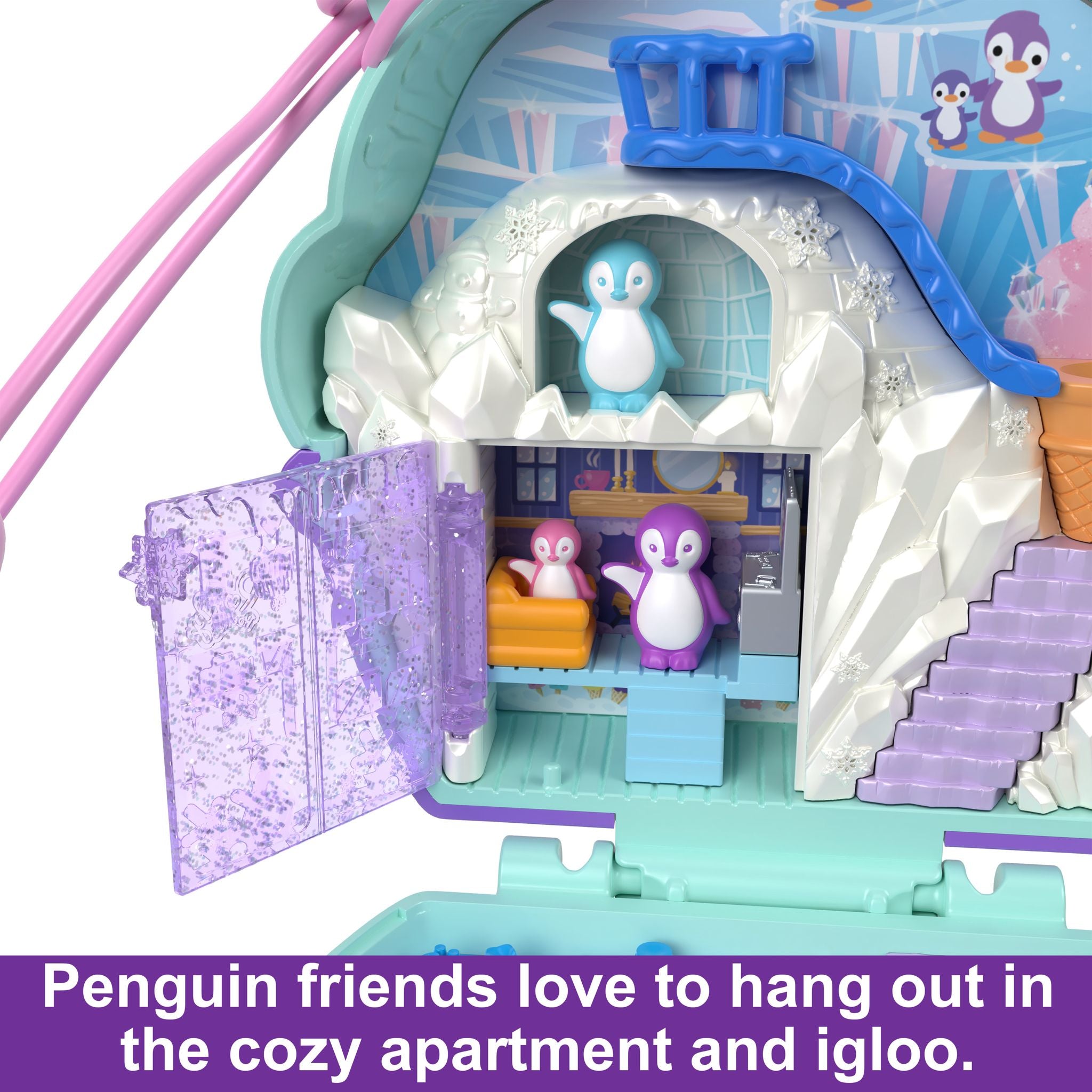 Hot Deal! Polly Pocket Snow - Themed Penguin - Shaped Compact Toy for Ages 4+