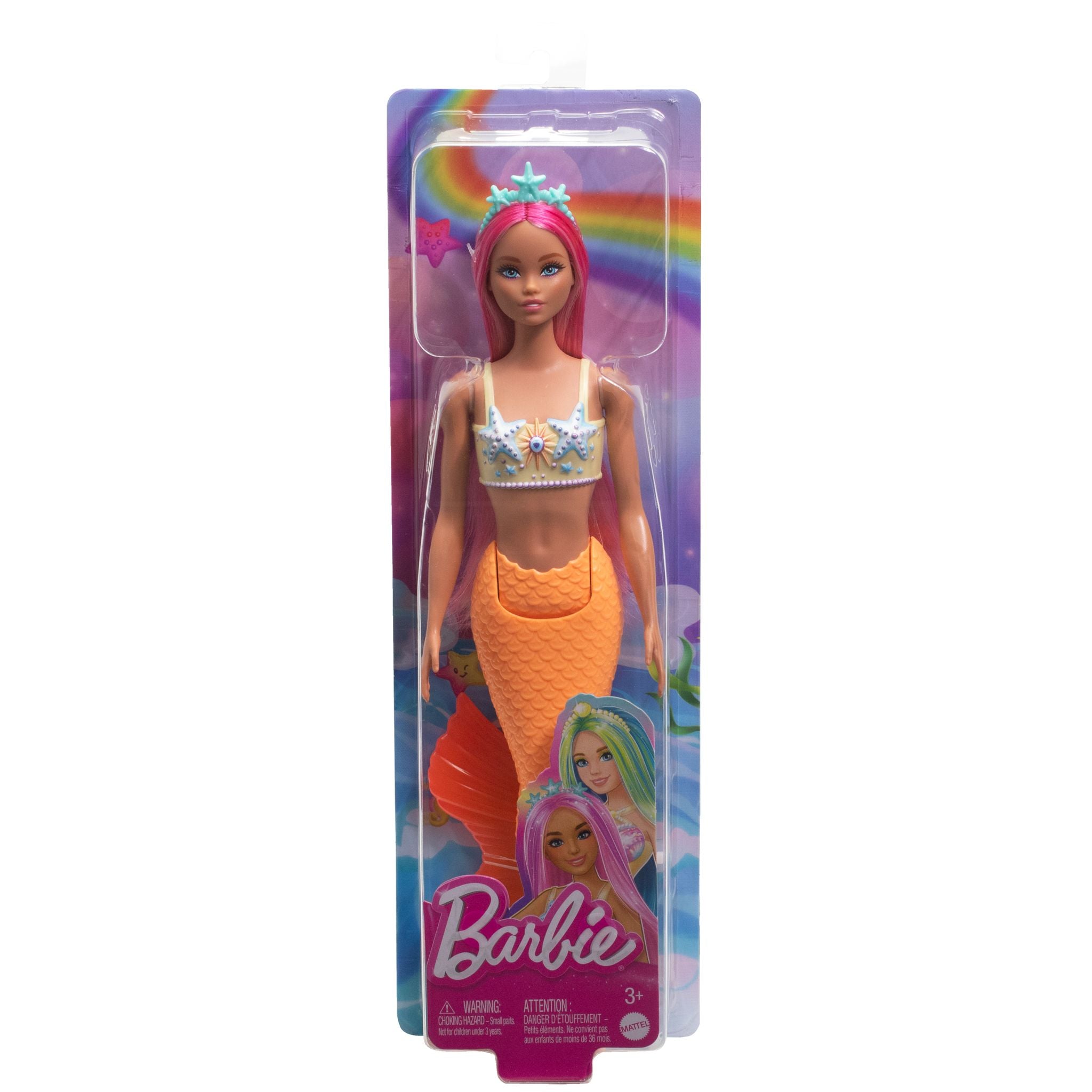 Hot! Barbie Dreamtopia Peach Mermaid Doll