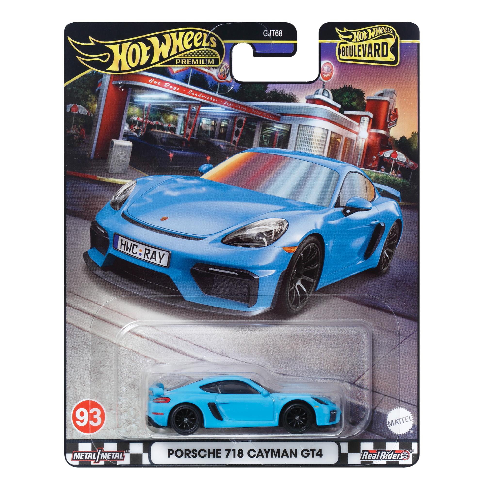 Hot Wheels Boulevard Series: 1:64 Scale 93 Porsche 718 Cayman GT4 Die - Cast Toy Car, A Must - Have for Collectors